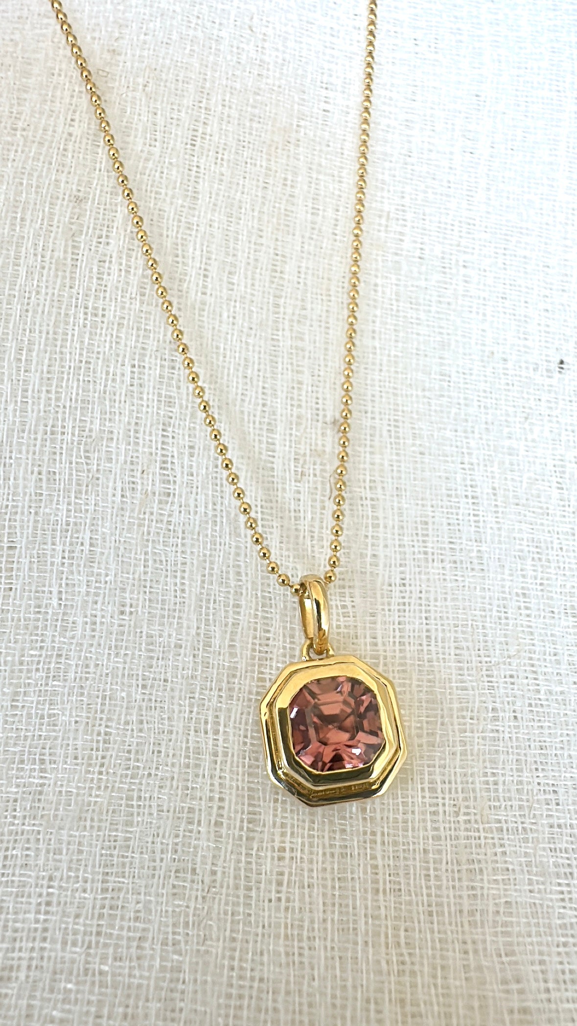 18K Pink Zircon Pendant | December Birthstone Necklace