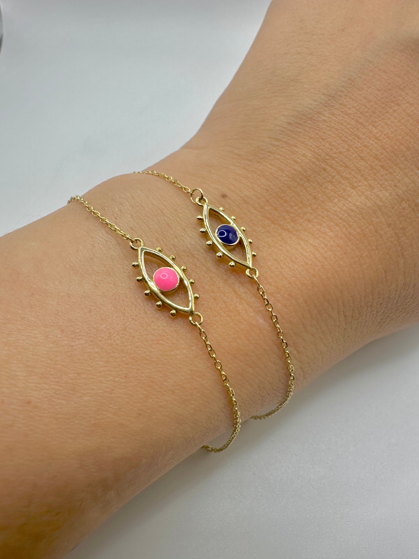 18k Evil Eye Gold Bracelet | Greek Evil Eye Bracelet