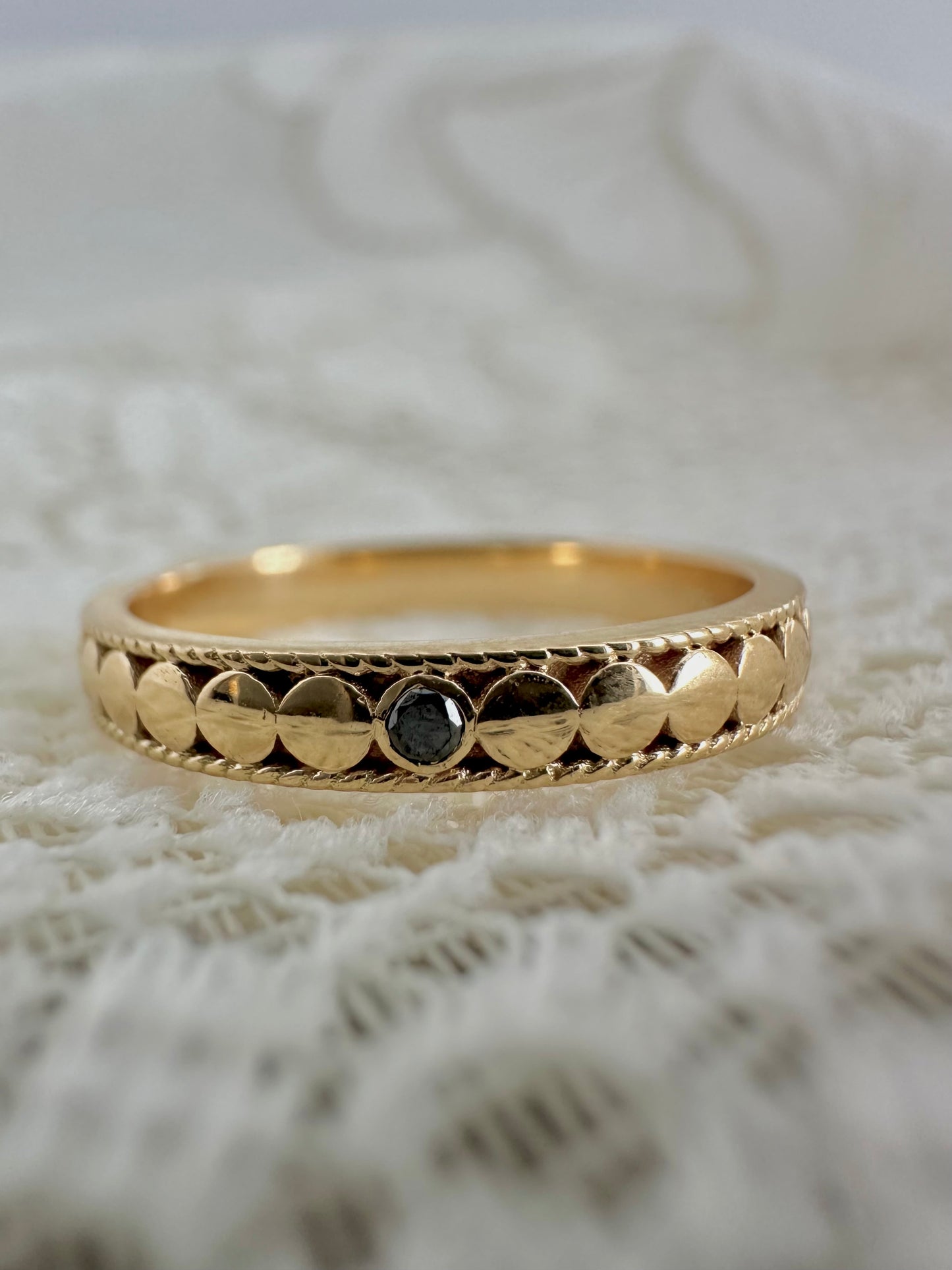 Gold Milgrain Ring | Gold Beaded Ring