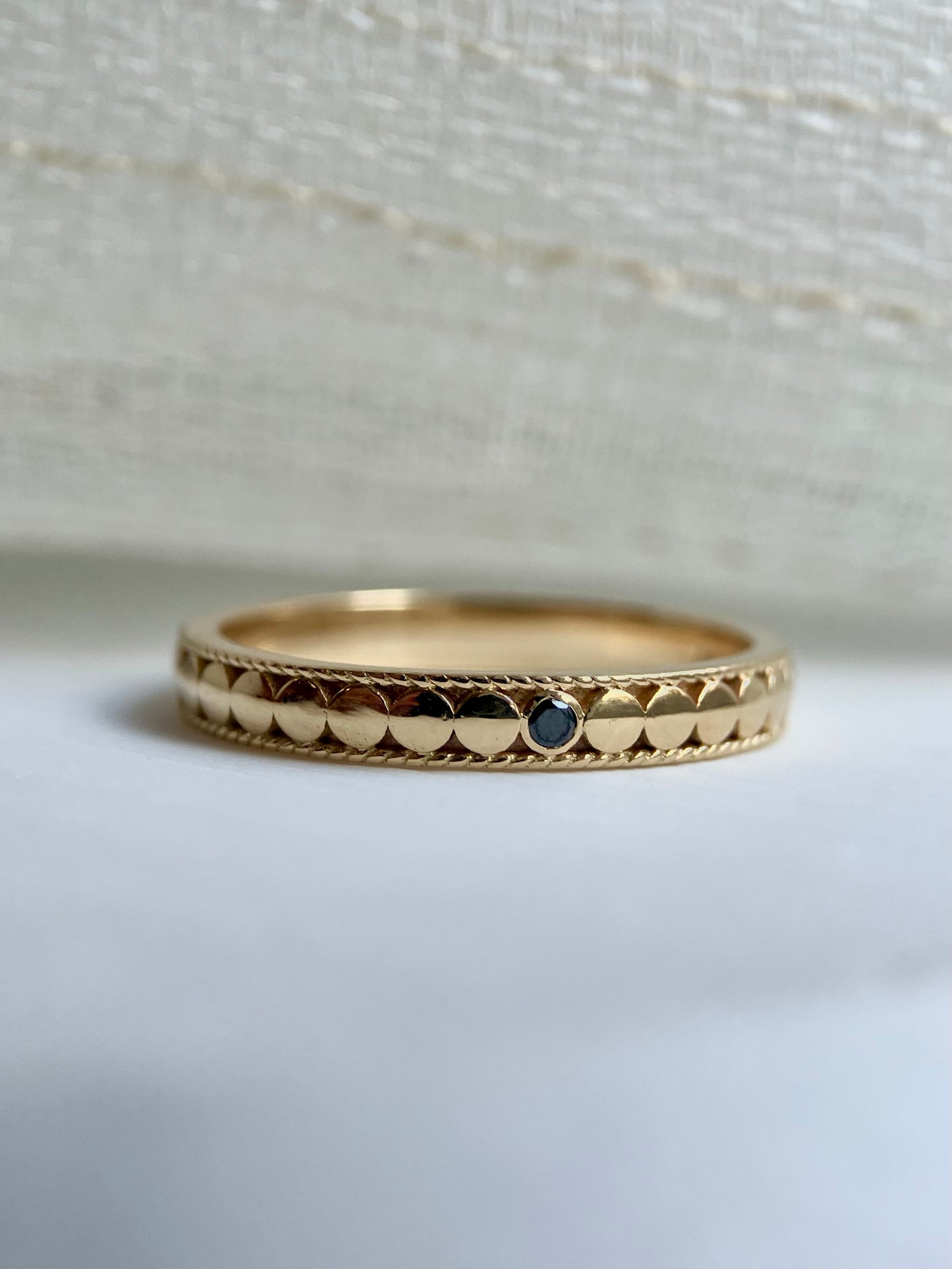 Gold Milgrain Ring | Gold Beaded Ring