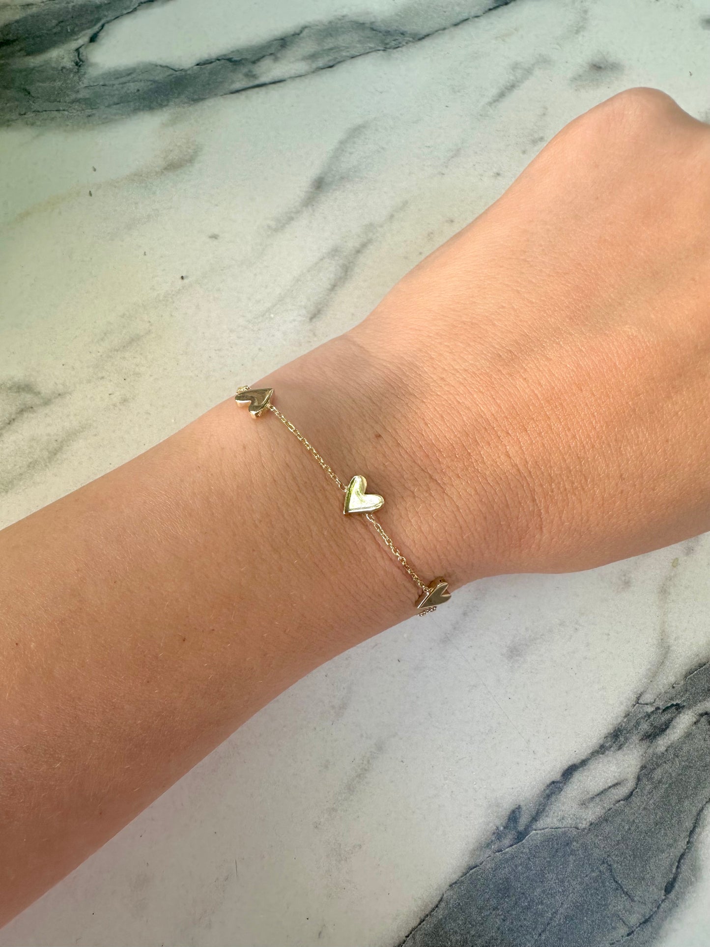 Sweetheart Bracelet | Three Hearts Chain Bracelet