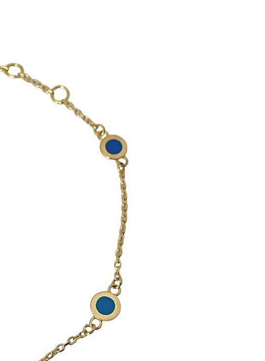 Pulsera de esmalte | Pulsera Círculo | Rosa y Azul 18K