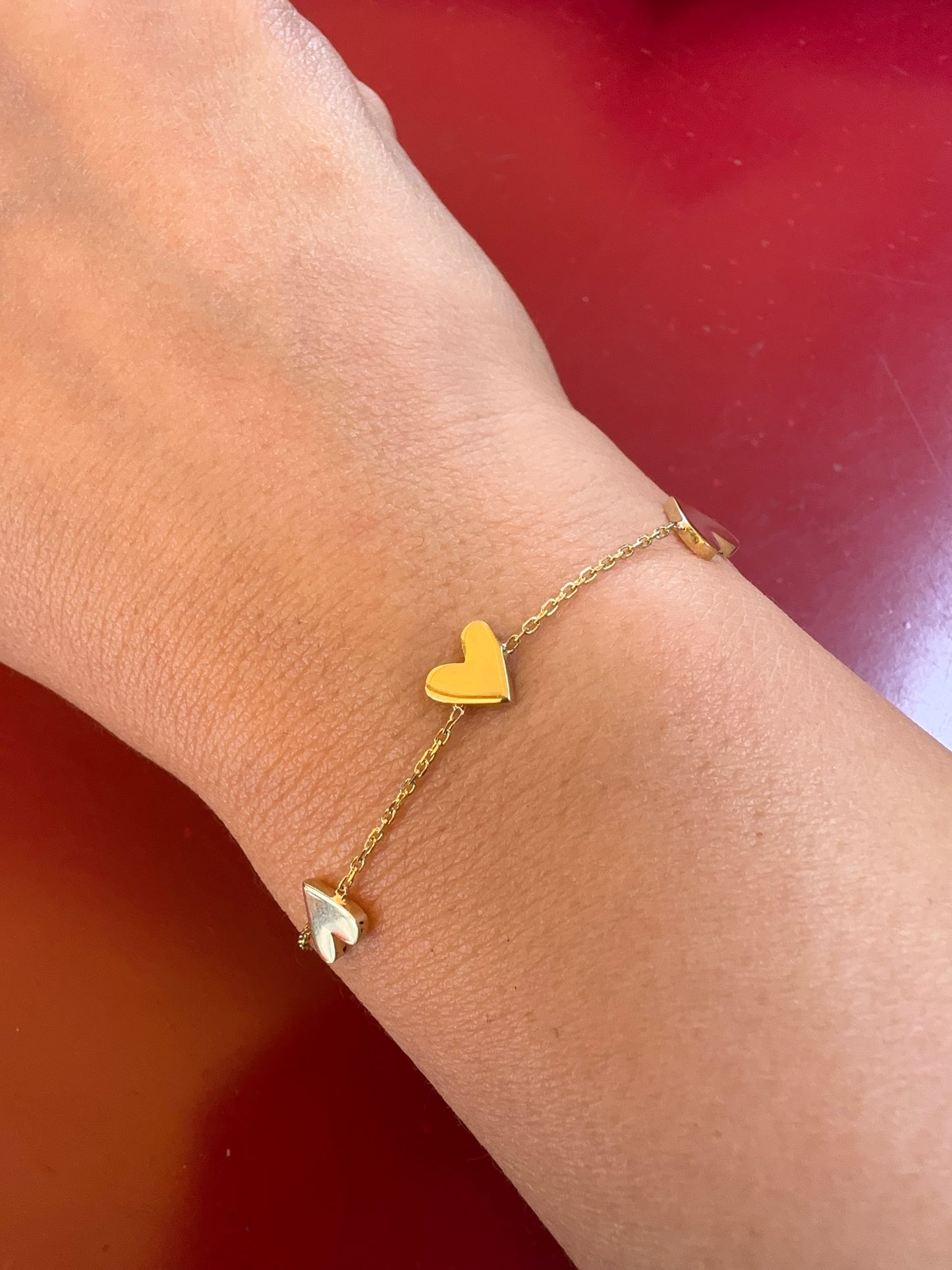Sweetheart Bracelet | Three Hearts Chain Bracelet