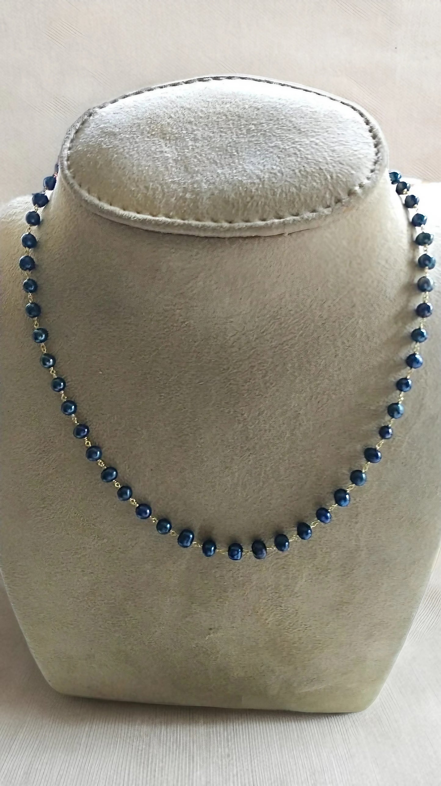 18k Long Pearl Pearl Necklace | Gold hand Wire-Wrapped Pearls Necklace