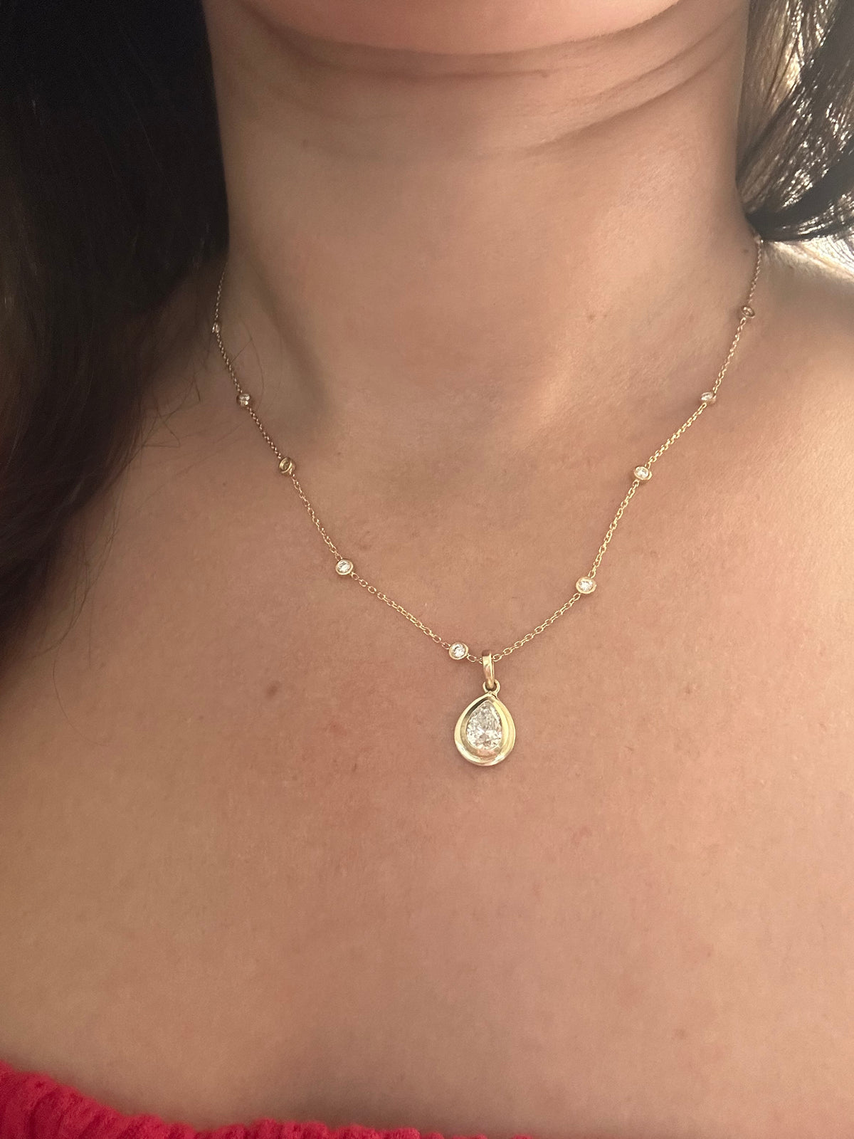 Gold Diamond Pendant, view 5 | Ella Creations Jewelry