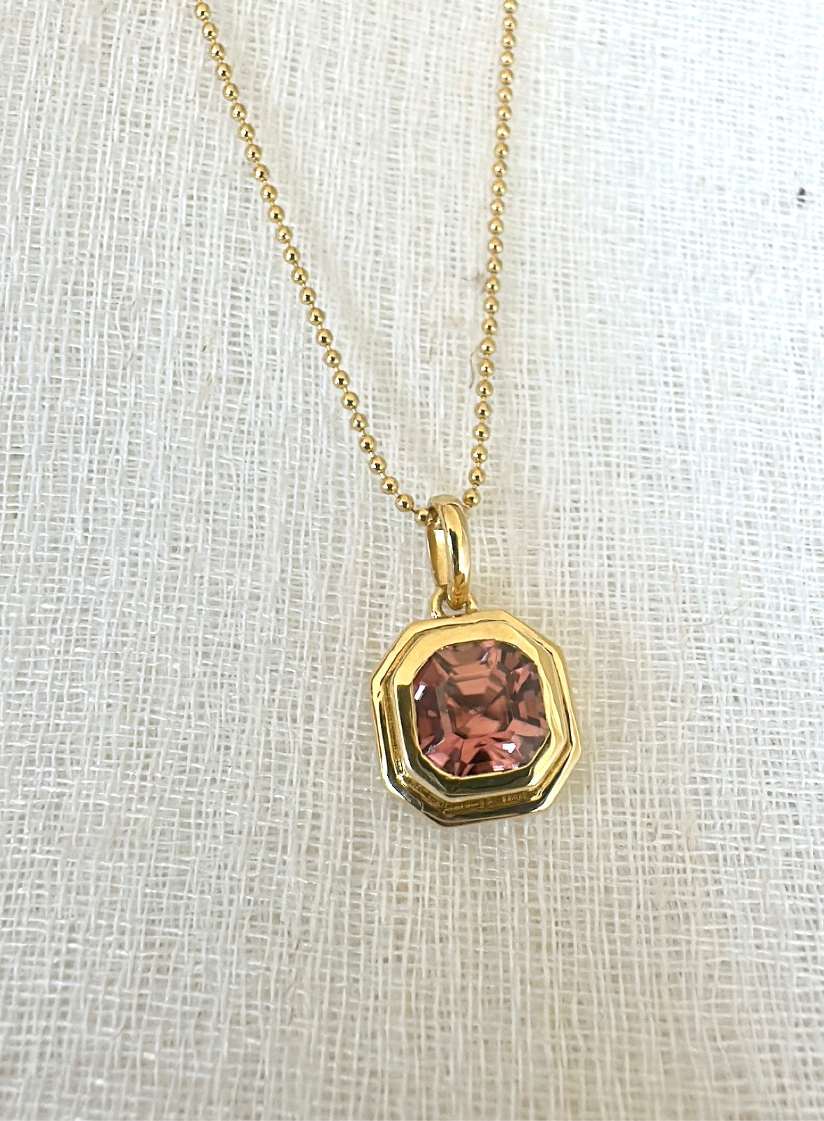 18K Pink Zircon Pendant | December Birthstone Necklace