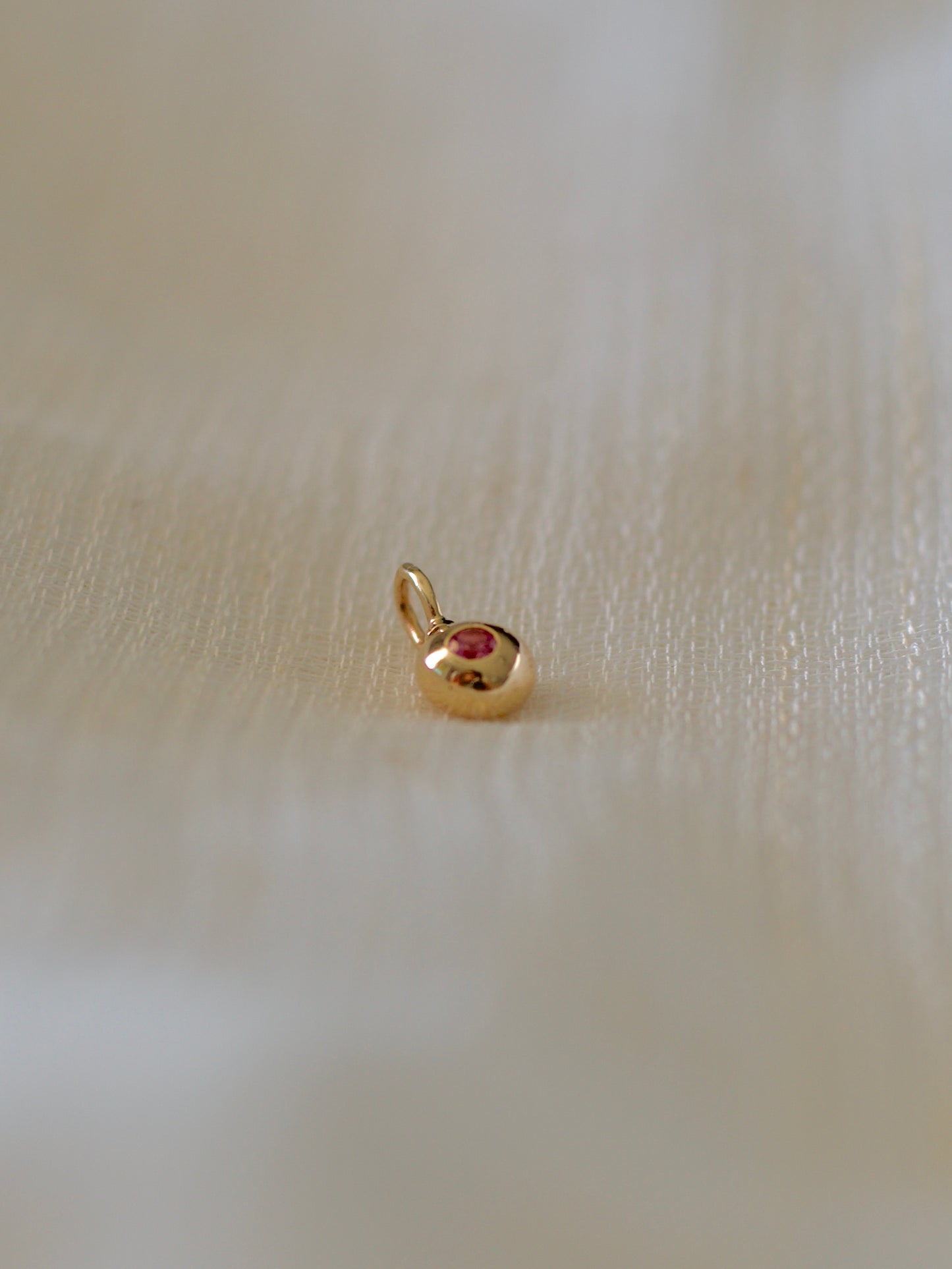 14k Pink Sapphire and Tsavorite Charm