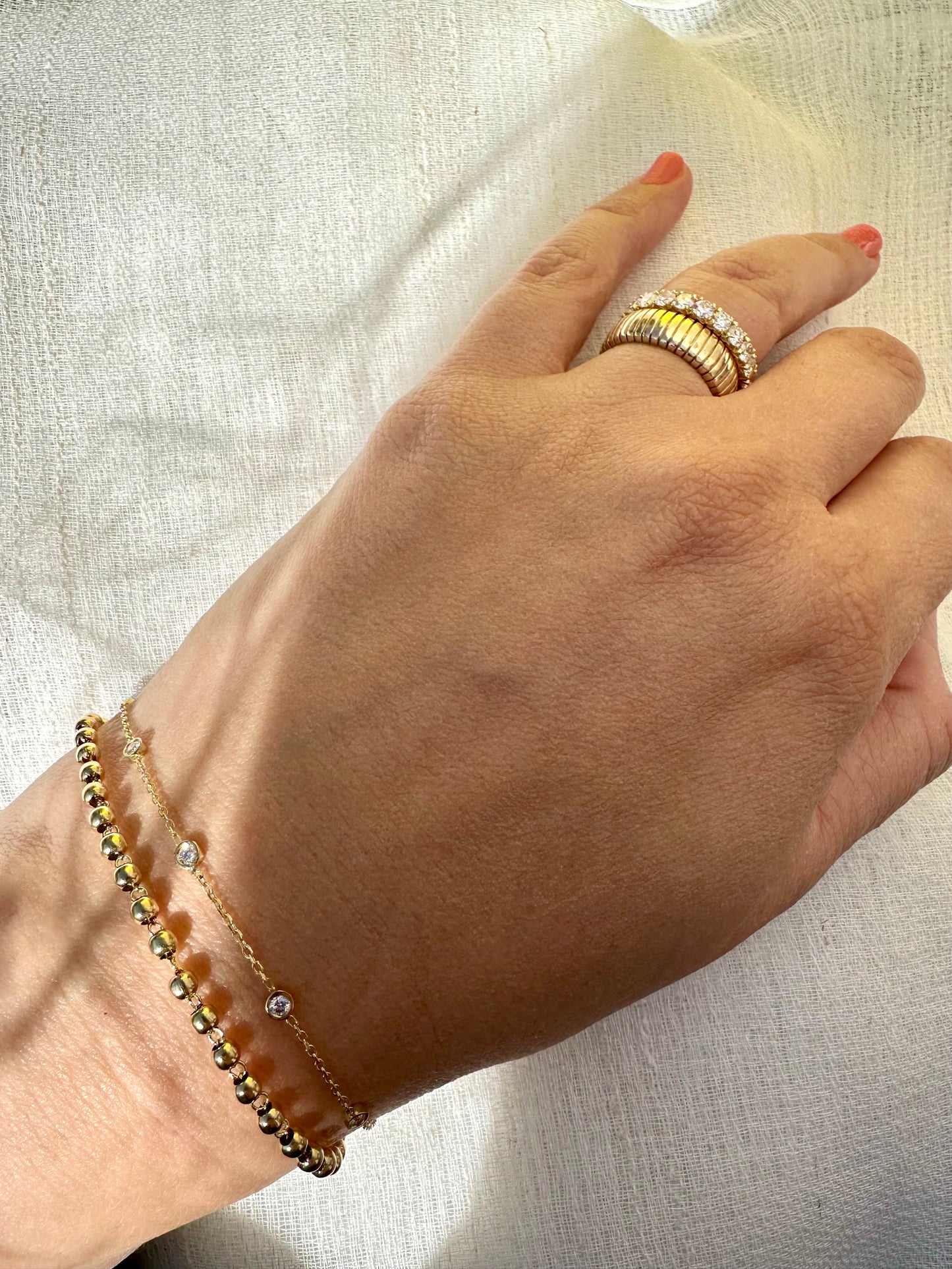 18k Gold Bead Bracelet | Gold Ball Bracelet