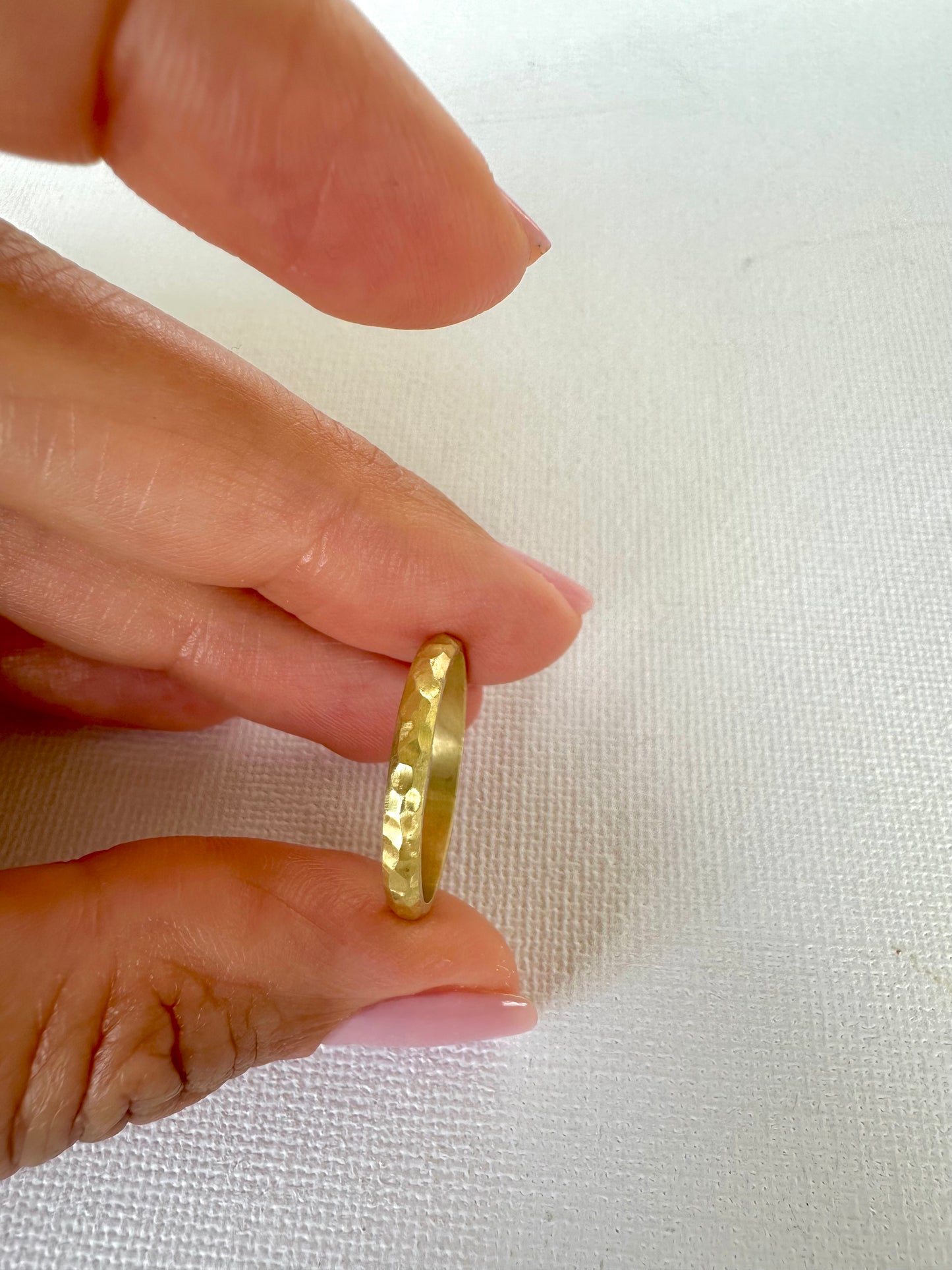 Gold Hammered Ring | Solid Gold Hammered Band