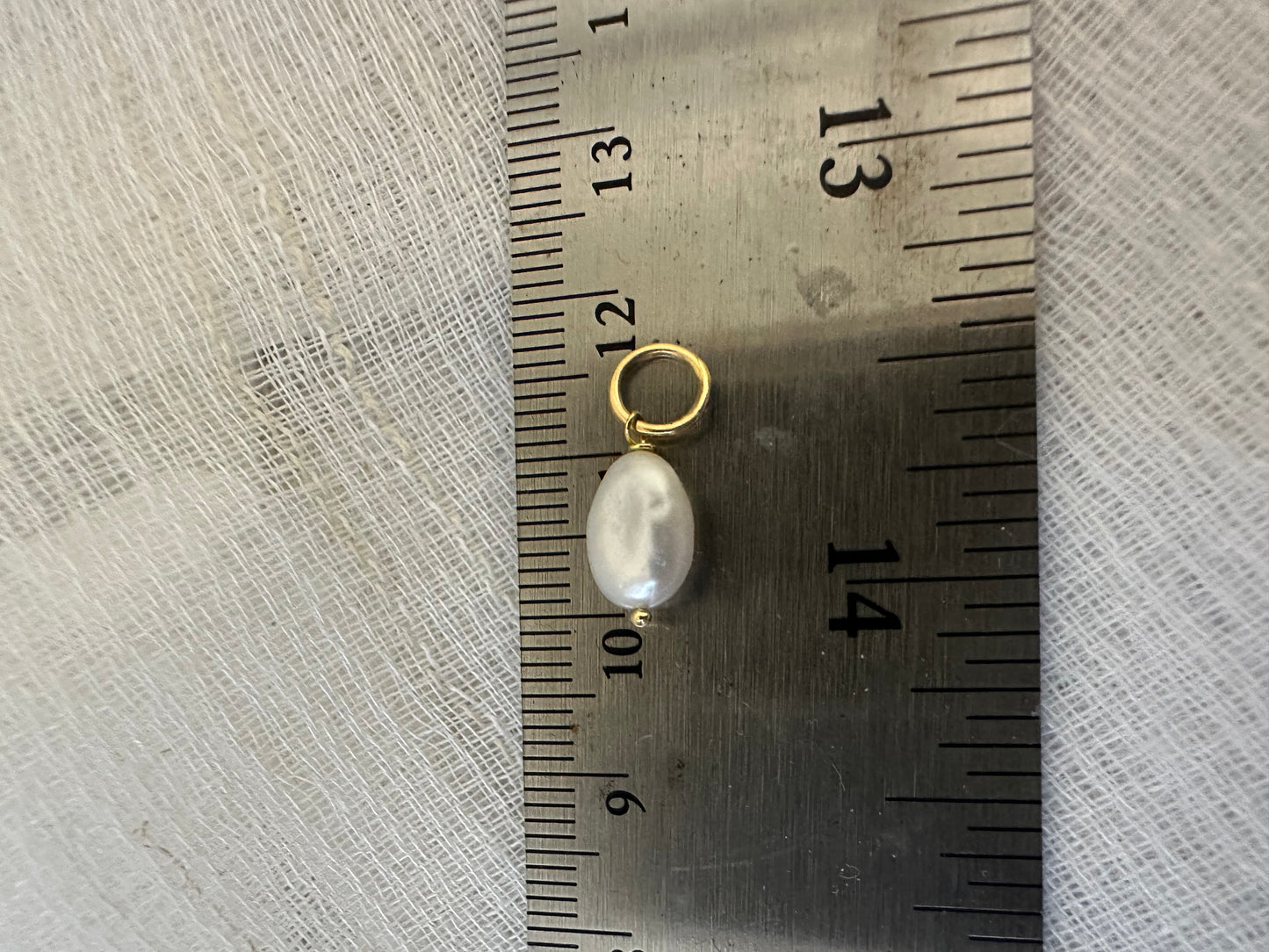 18K Gold Baroque Pearl Charm