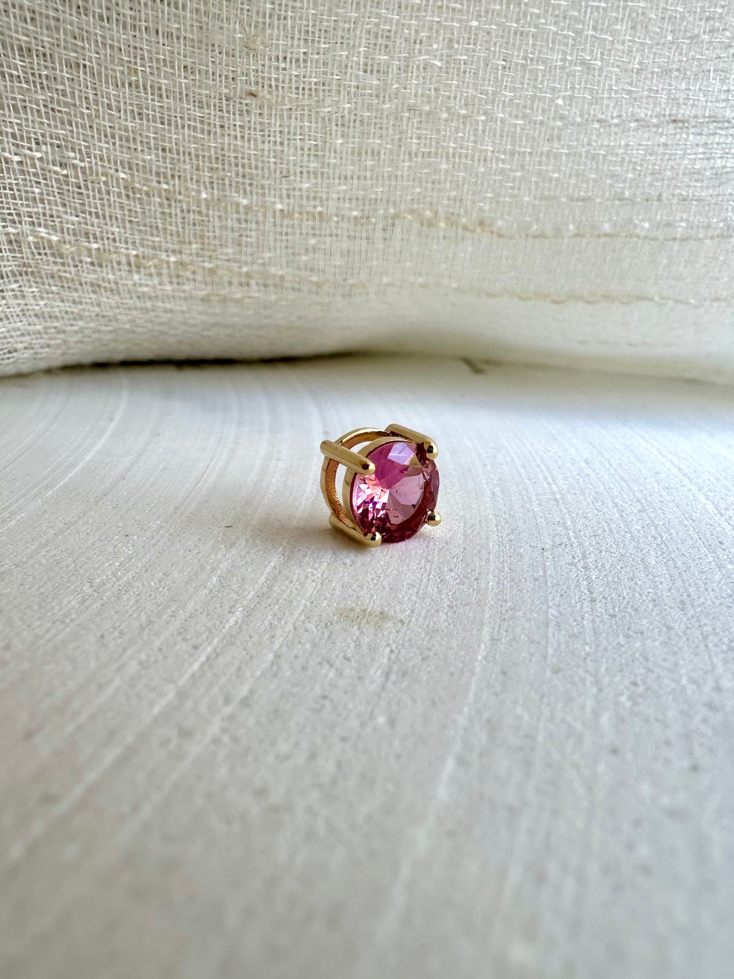 18K Pink Tourmaline Pendant | October Birthstone necklace