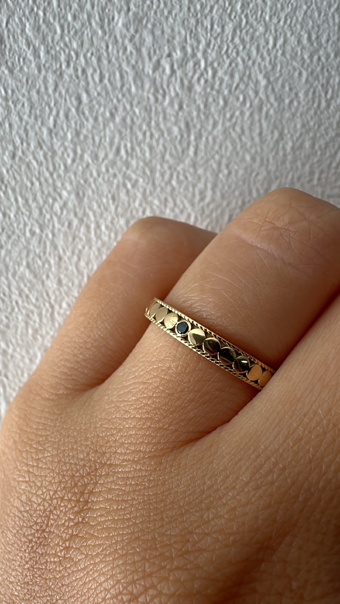 18K Gold Milgrain Ring - Ready to ship in size 6.75US