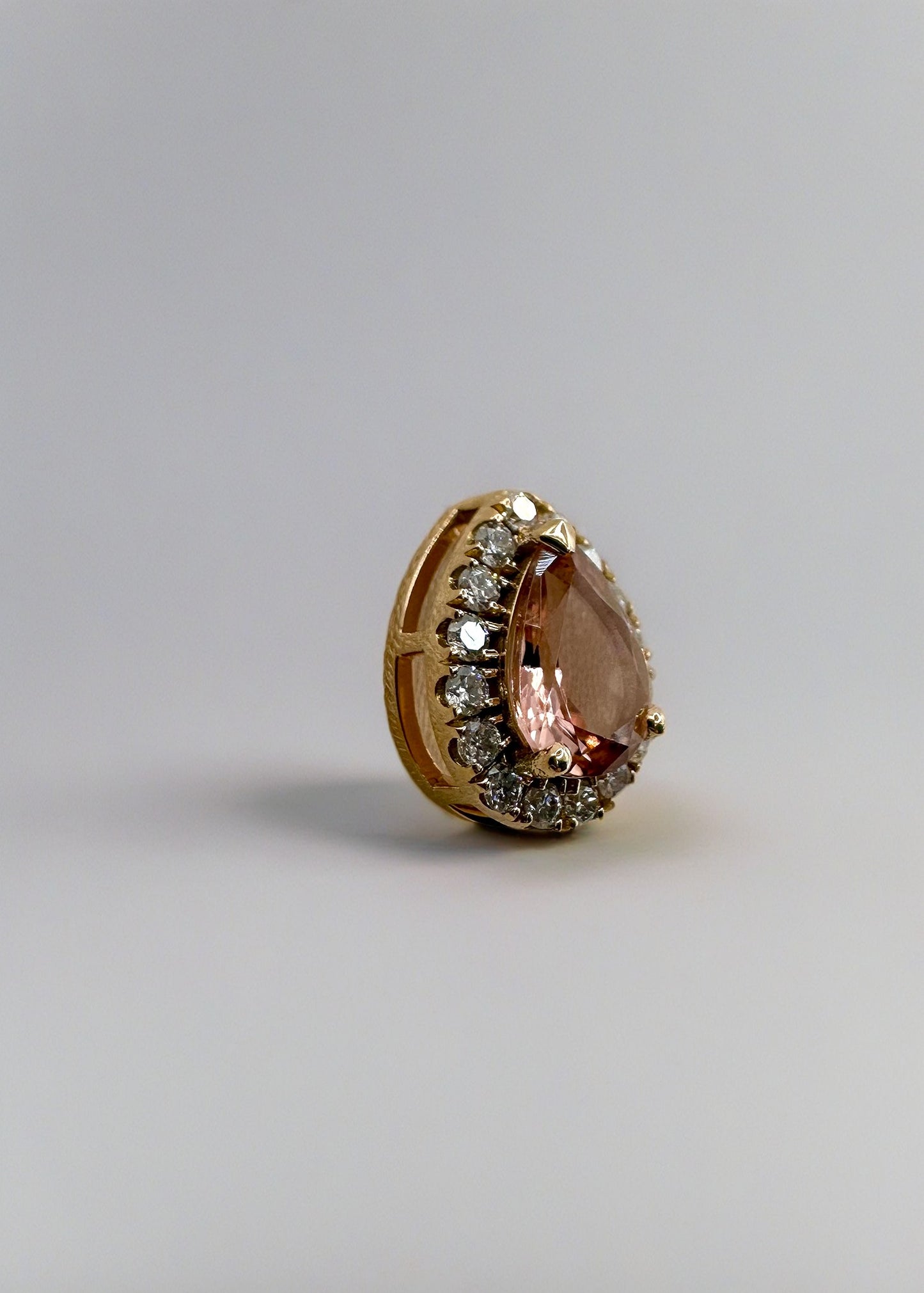 18k Gold Tourmaline Pendant | Peach tourmaline
