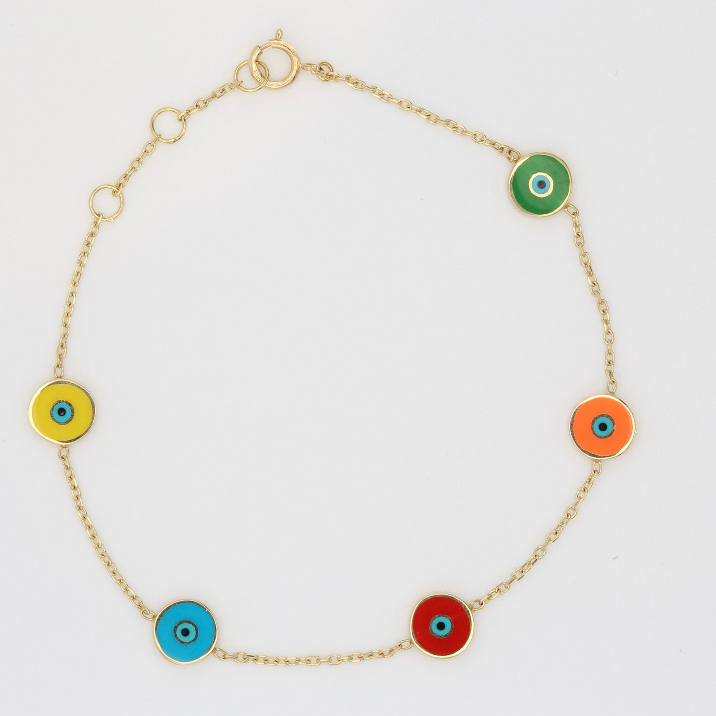 Evil Eye Bracelet Gold | 5 charms | Ojo Turco