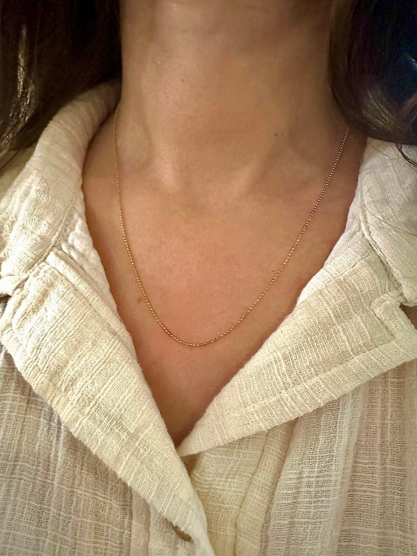 18K Gold Diamond Cut chain