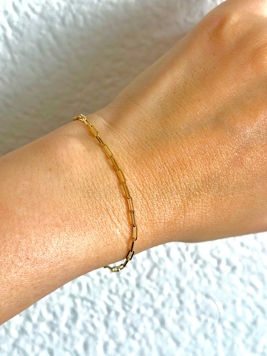 18K paperclip bracelet with Spring Clasp | Ella Creations Jewelry