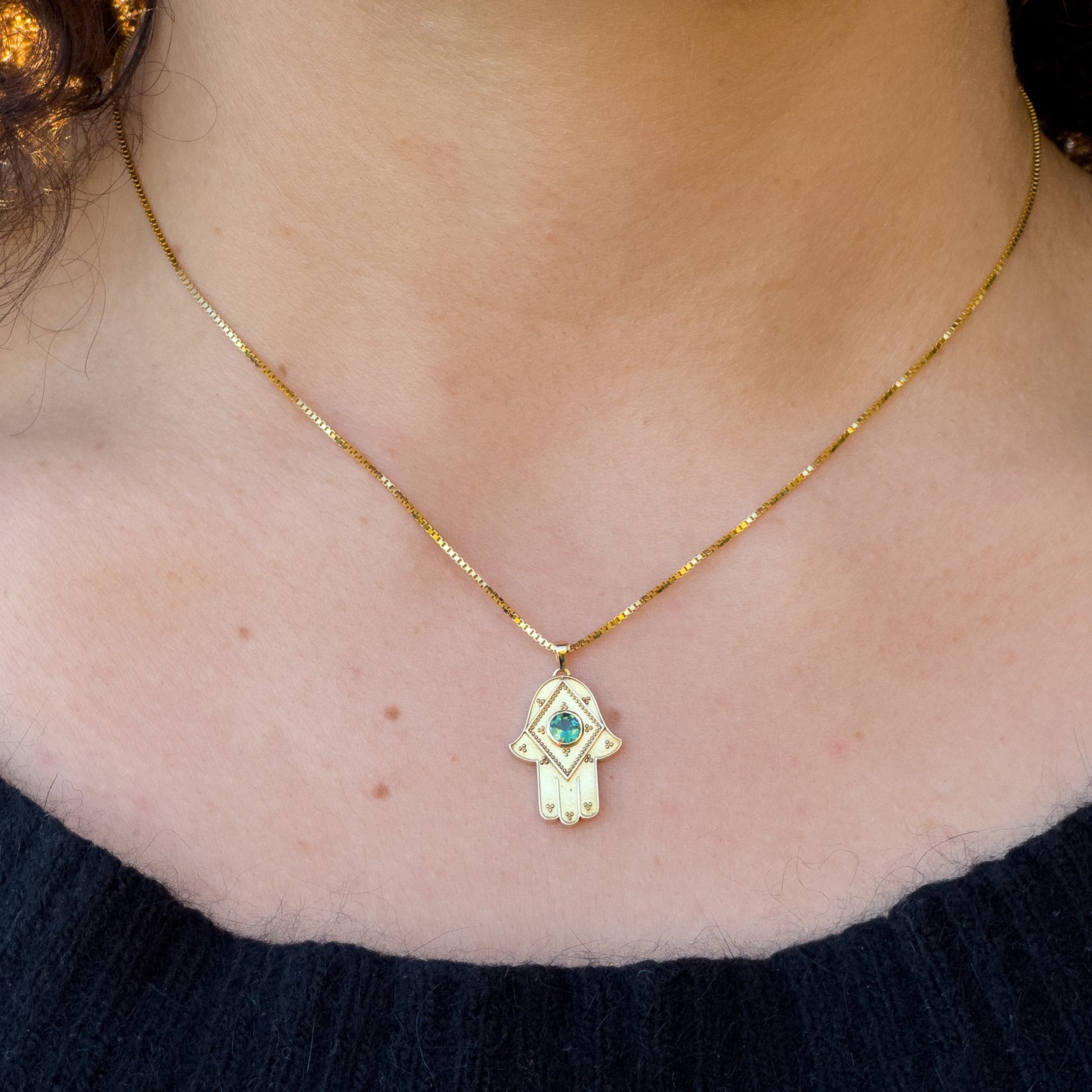 18k Hamsa Gold Pendant | Hamsa Hand