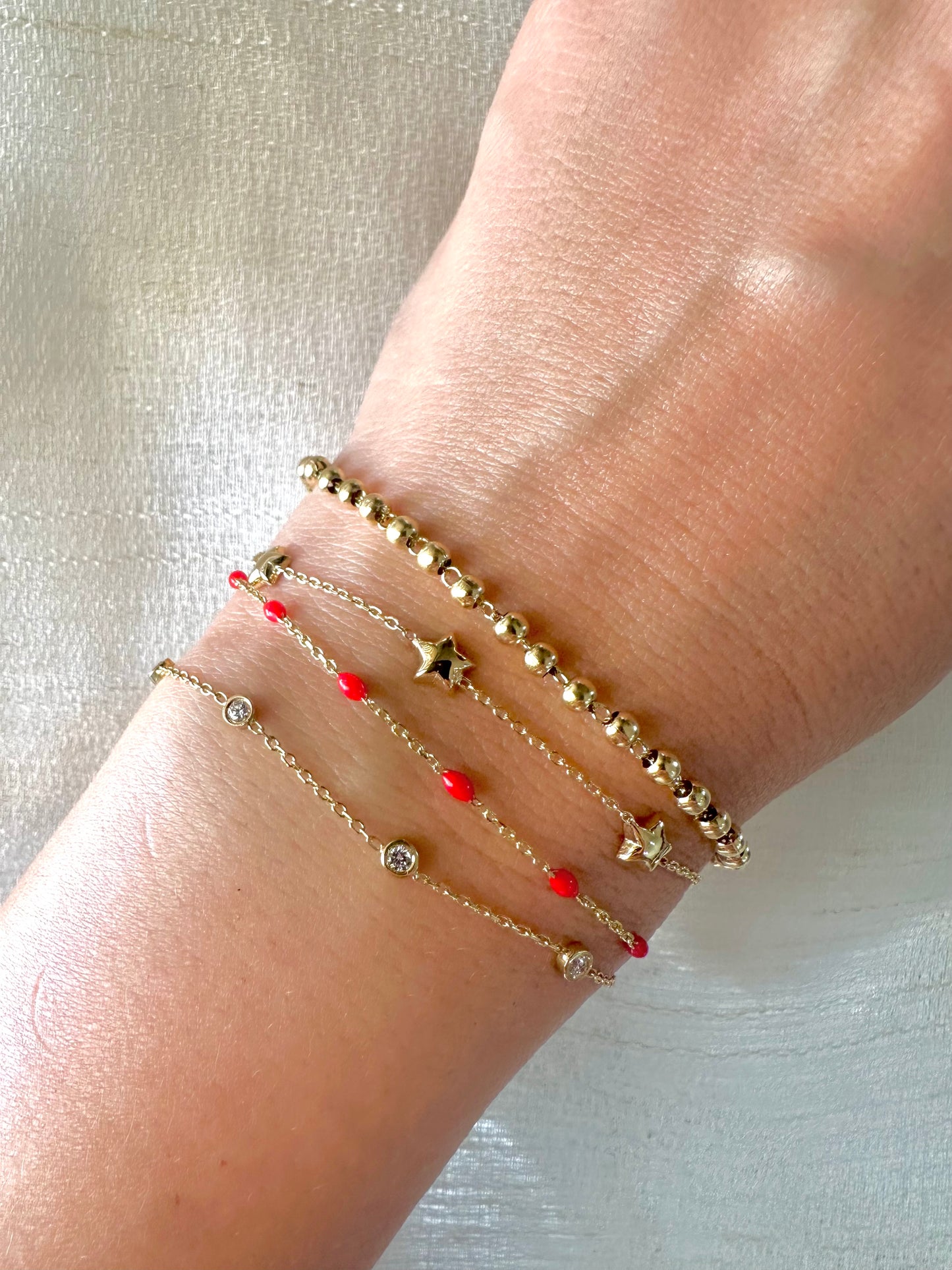 18k Gold Stars Bracelet