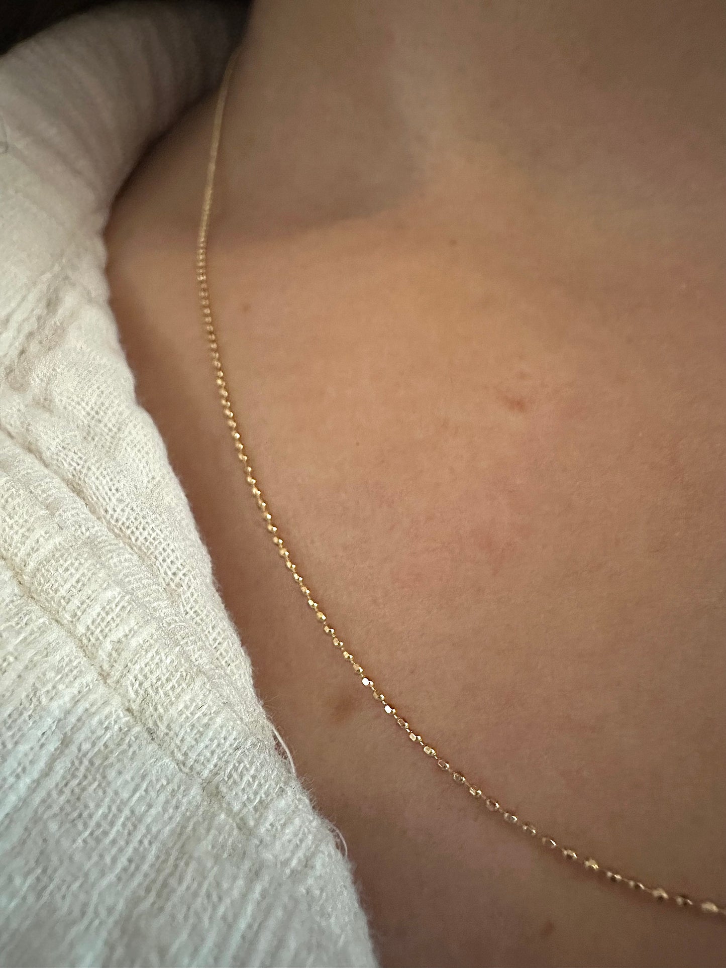 18K Gold Diamond Cut chain