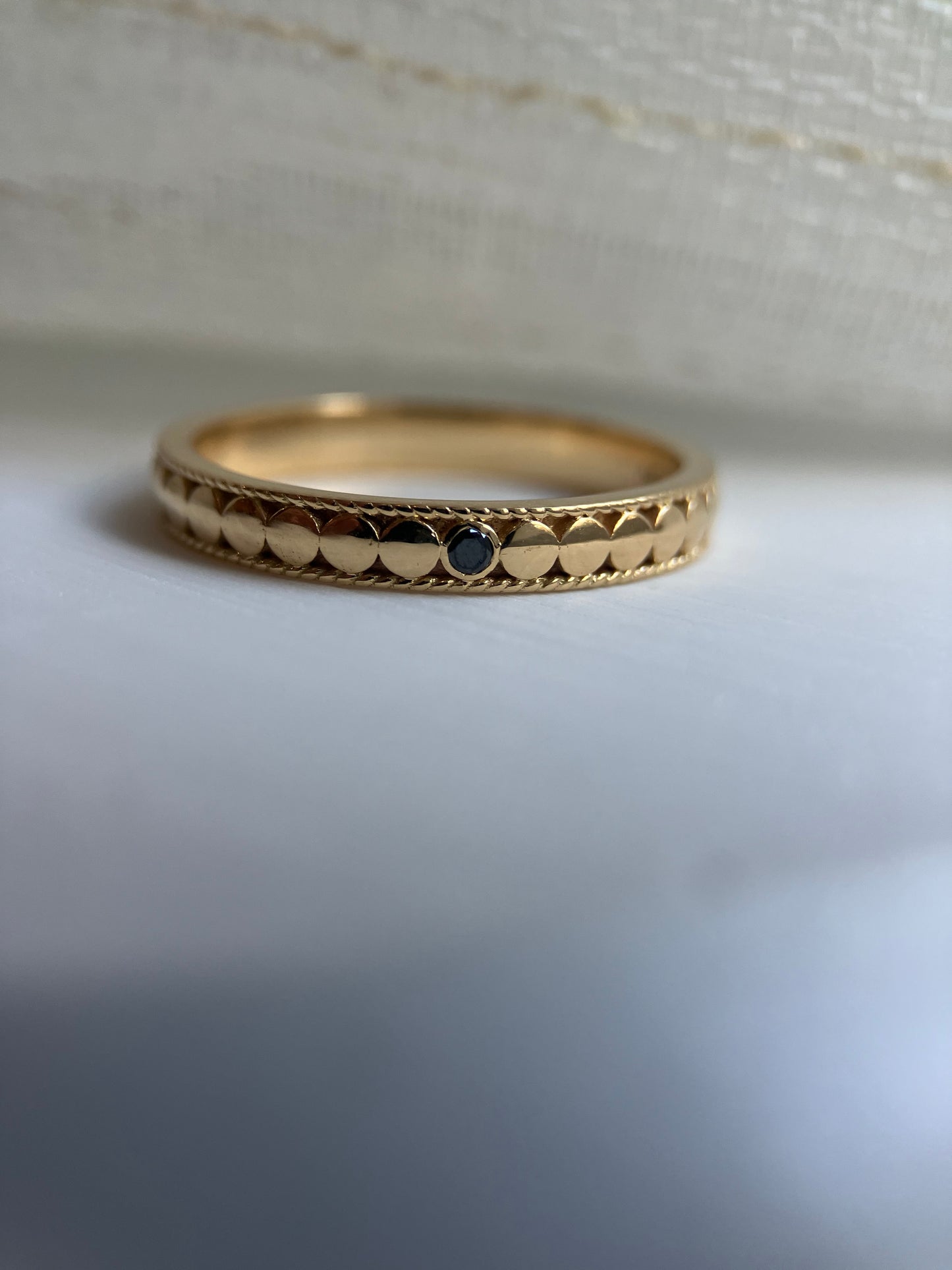 Gold Milgrain Ring | Gold Beaded Ring