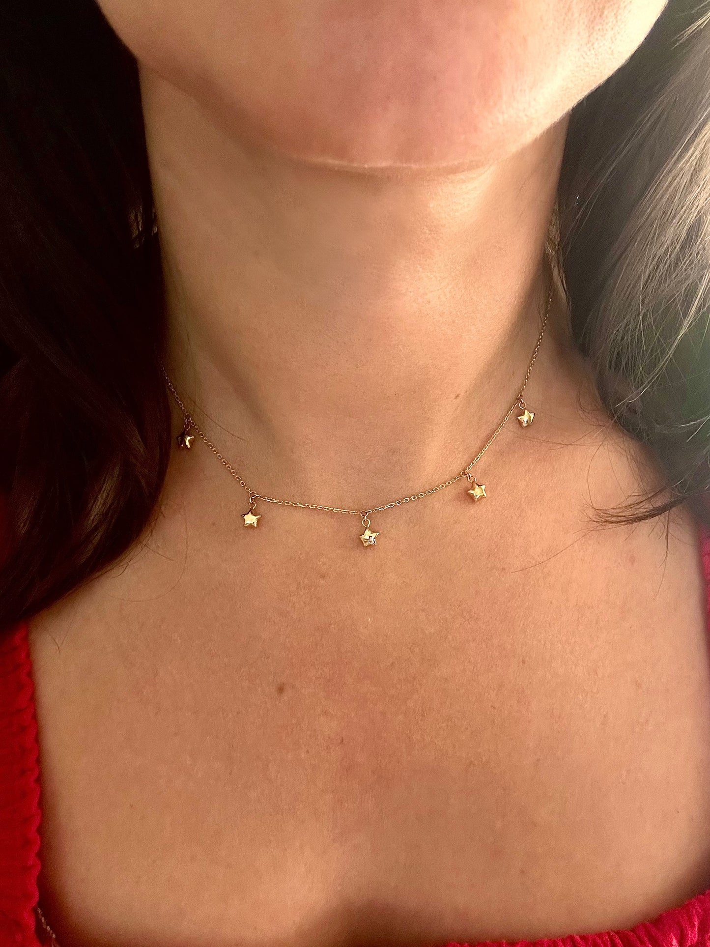 18k Stars Necklace | Star Charms Necklace