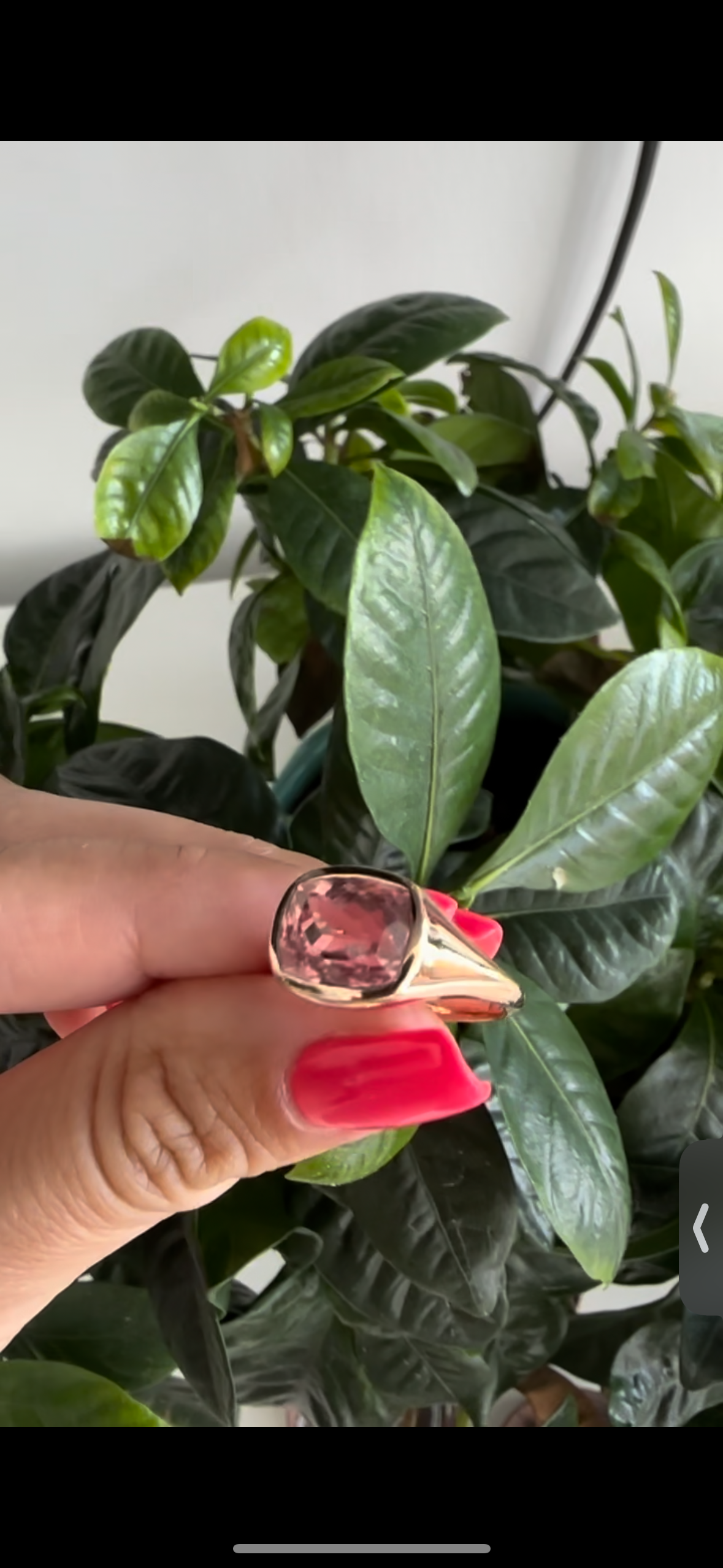 Pink Tourmaline 18k gold statement ring | Ella Creations Jewelry