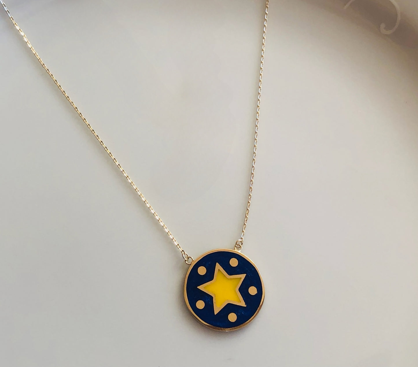 Gold star necklace available in 18k solid gold | Ella Creations Jewelry