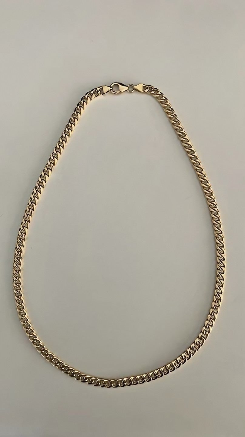 18k solid gold Cuban chain necklace| Ella Creations Jewelry