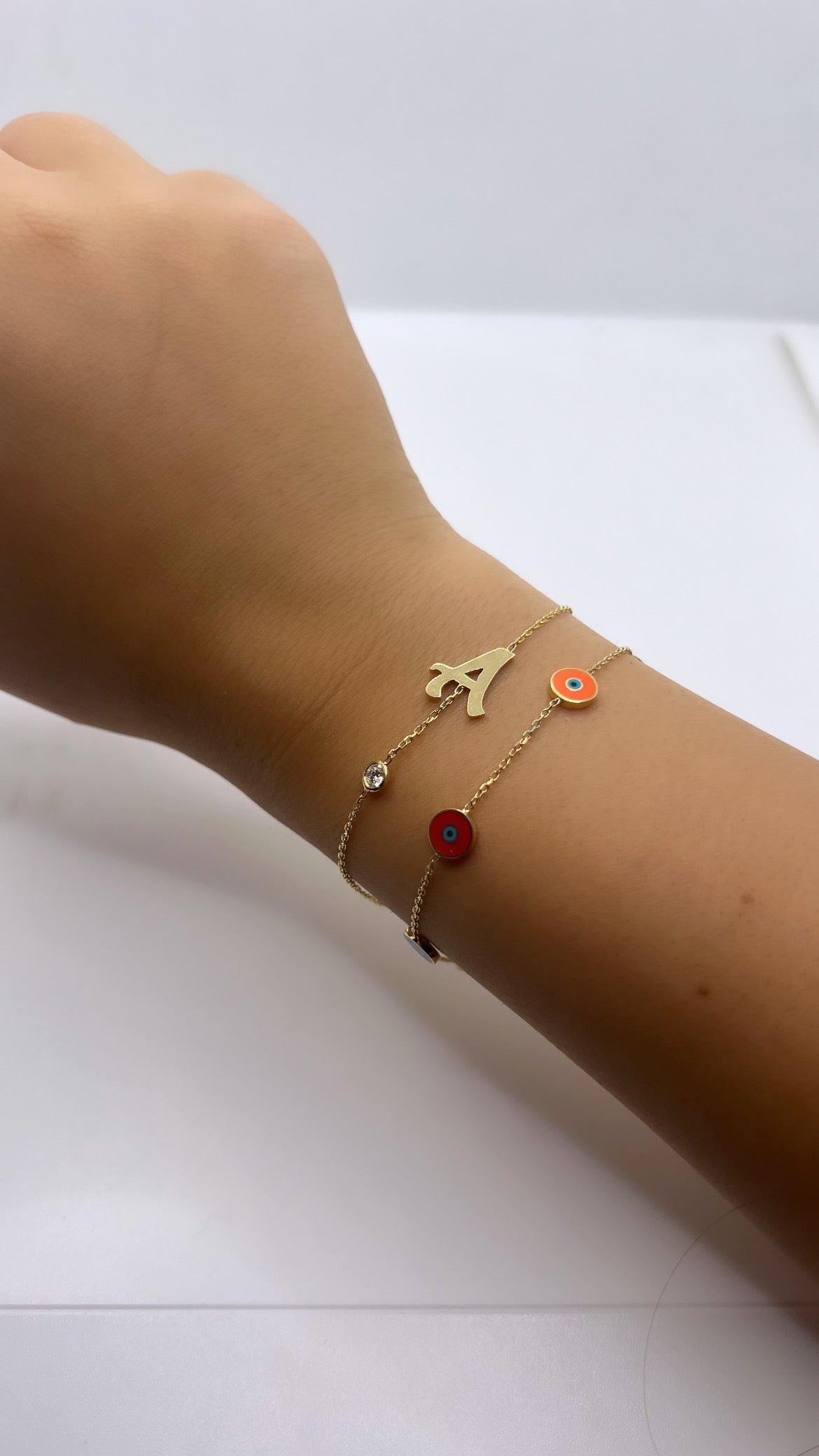 dainty gold stackable bracelet Evil eye colorful bracelet | Ella Creations Jewelry