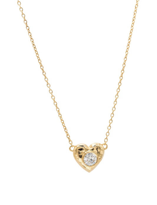 18k Gold Diamond Heart Necklace | 18k Gold Heart Shape Necklace