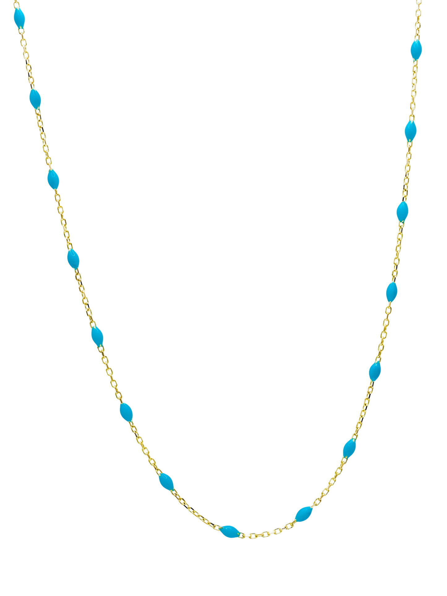 18k Enamel Bead Station necklace with adjustable chain length, customizable bead finish | Ella Creations Jewelry