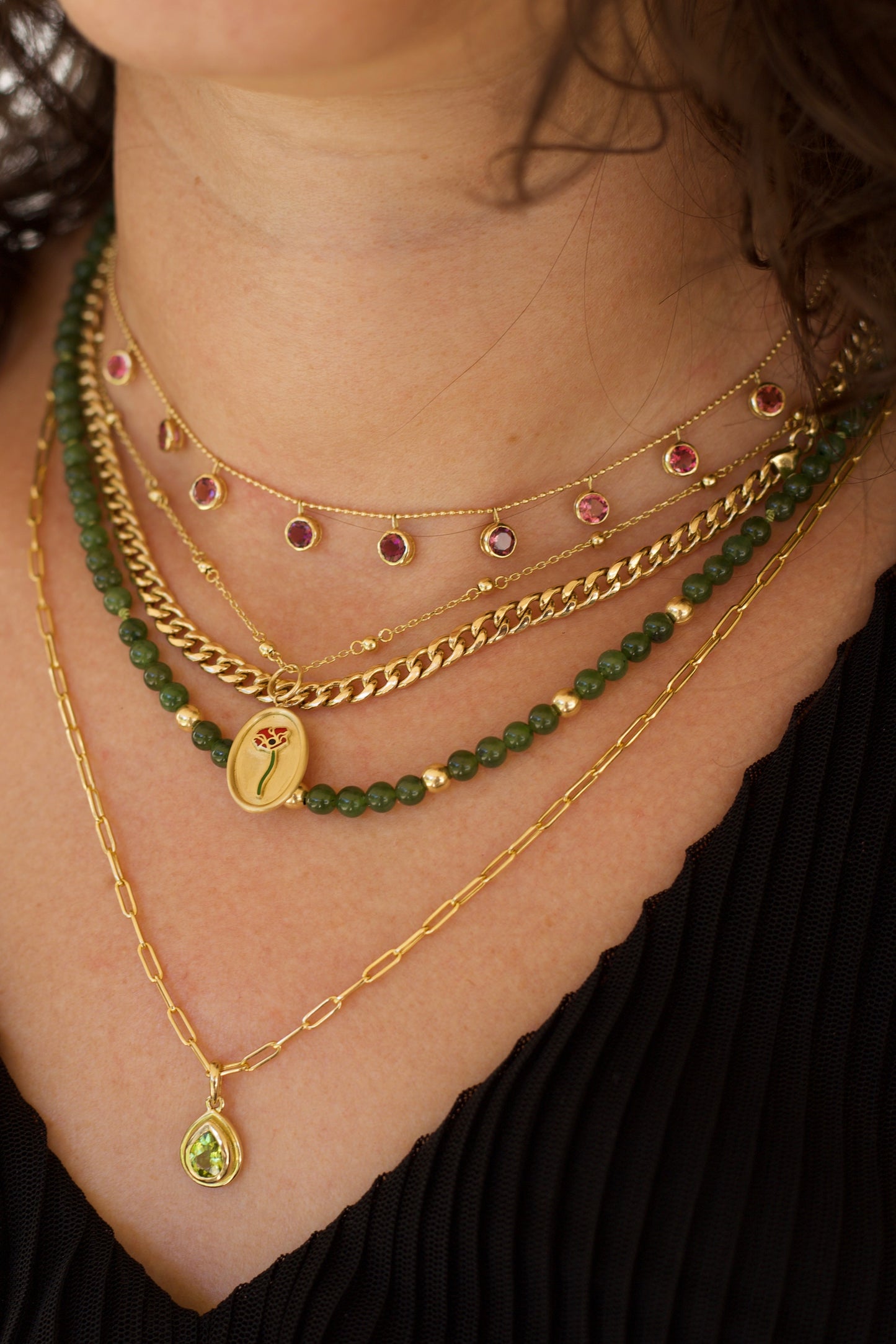 18K Gold Paperclip necklace | Dainty Italian Paperclip Necklace