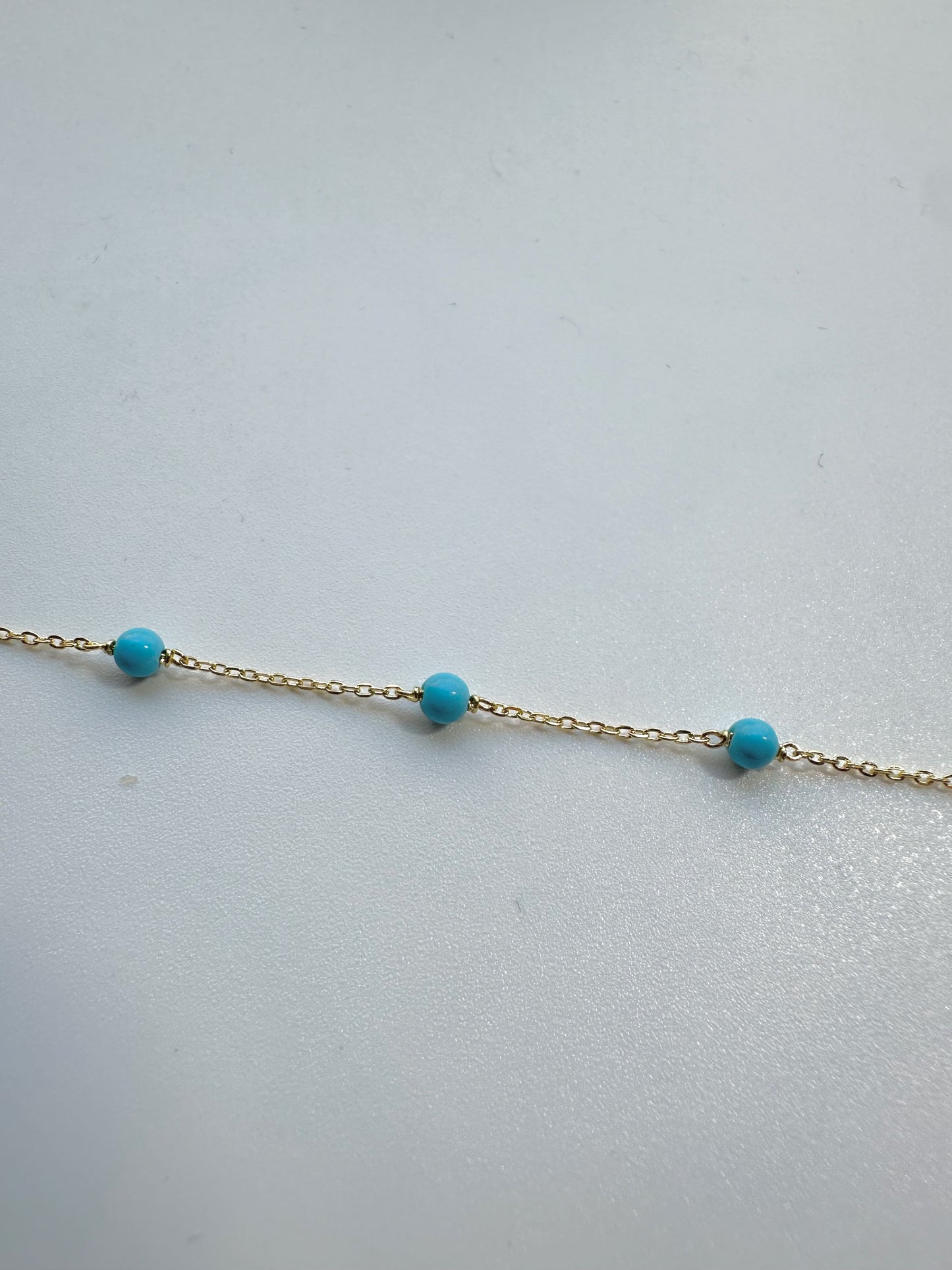 Gold chain bracelet with Turquoise beads | Ella Creations Jewelry