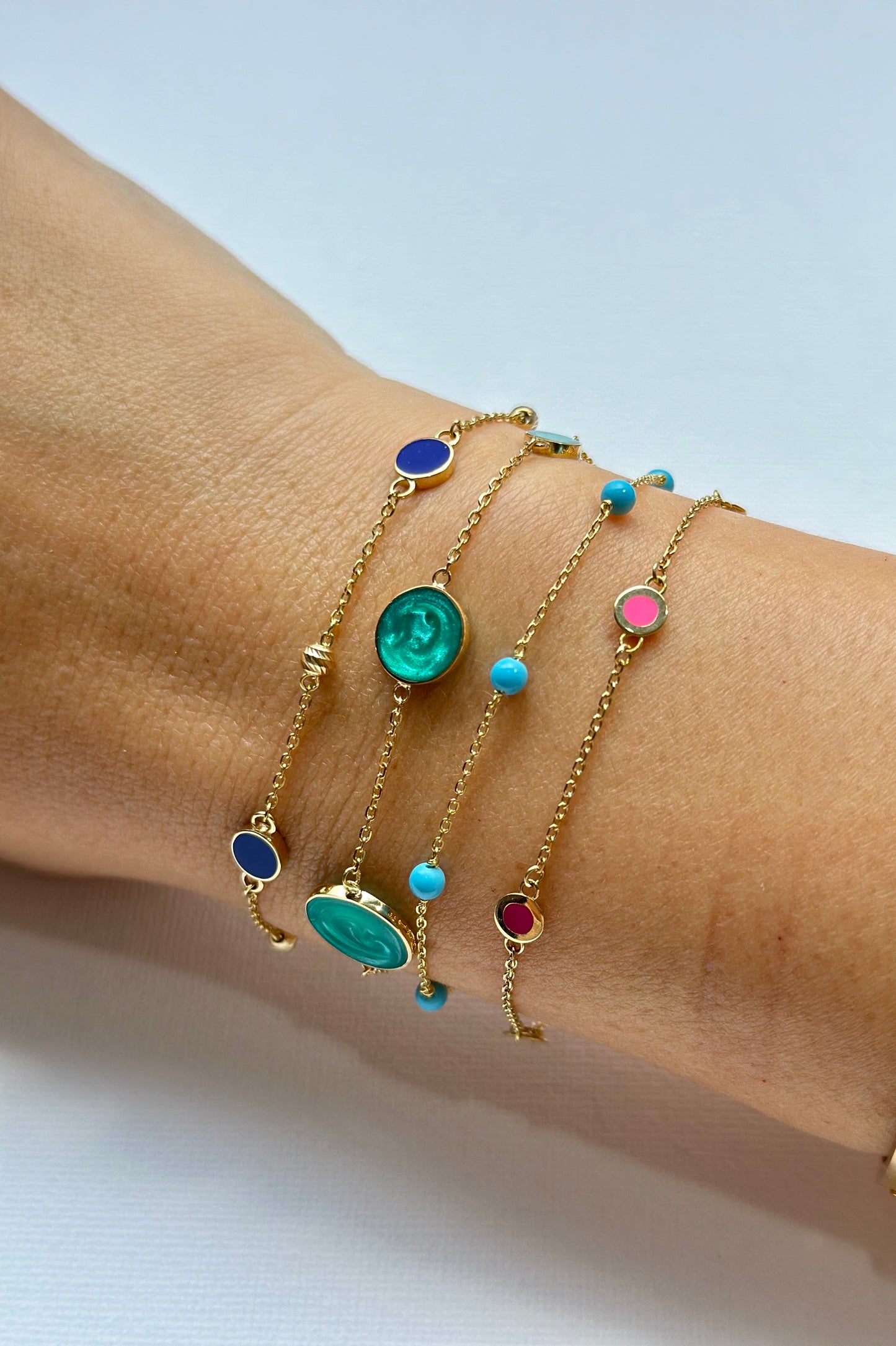Solid Gold Bracelets, dainty and thin bracelets, 18 karat gold, perfect for everyday wear and stacking with other bracelets. | Ella Creations jewelry