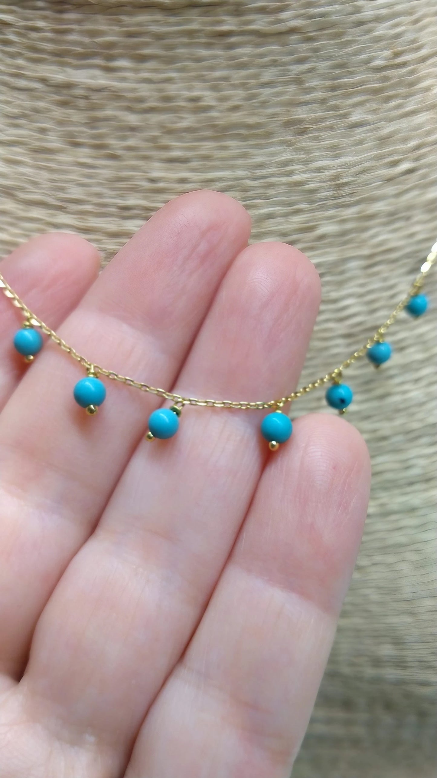 18k Turquoise Drop Necklace | Turquoise Choker