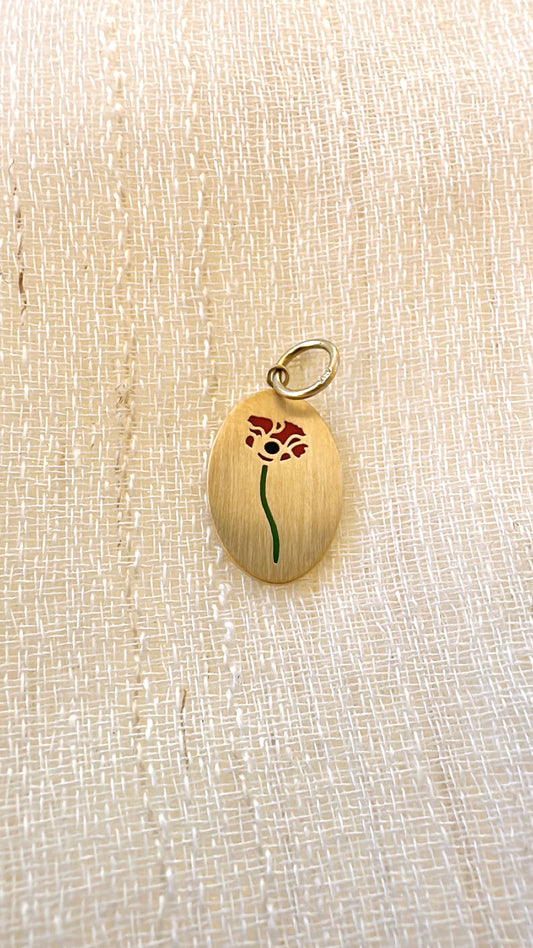 Shakika Charm | Red Poppy Flower Charm