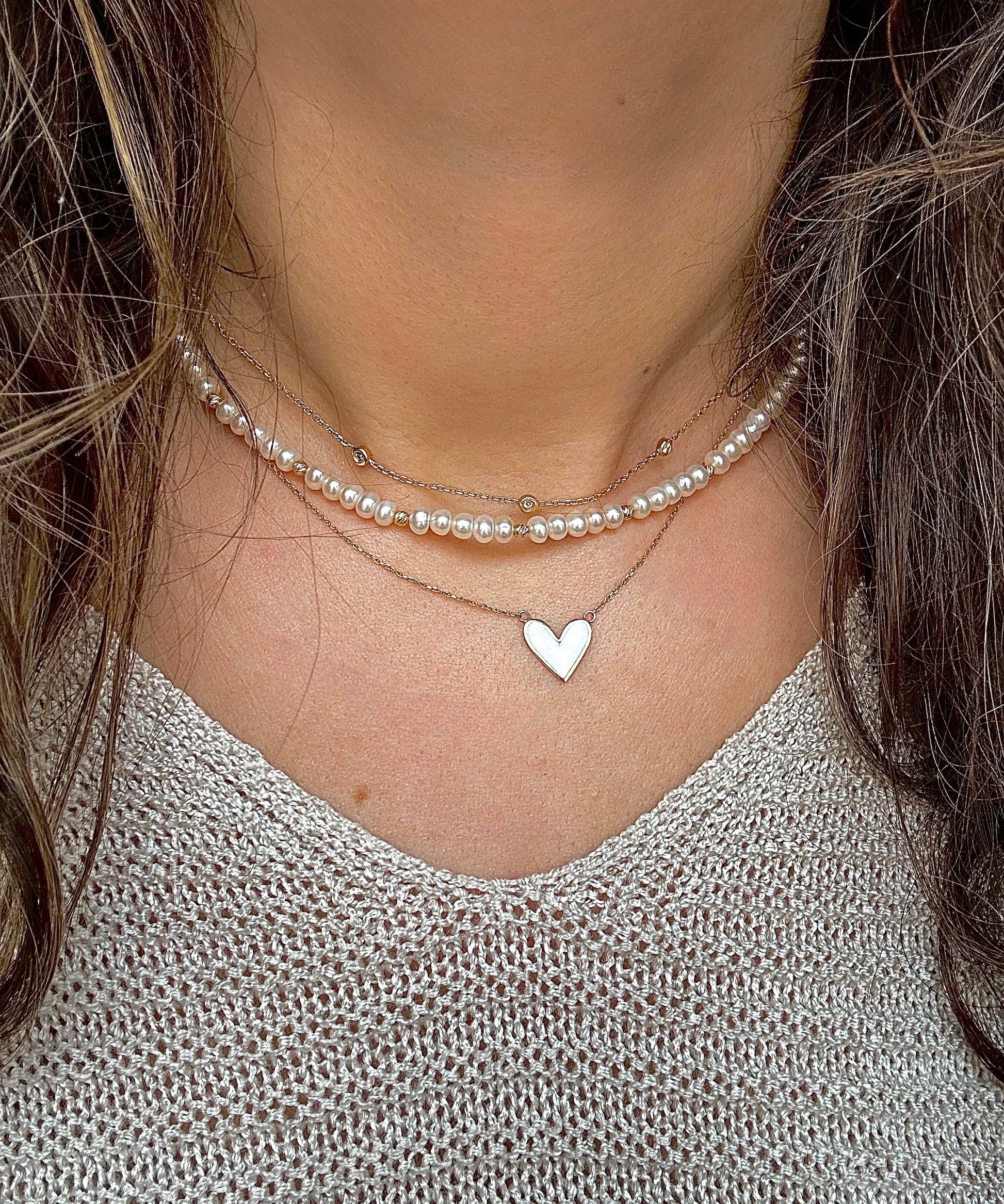 stackable dainty diamond necklace