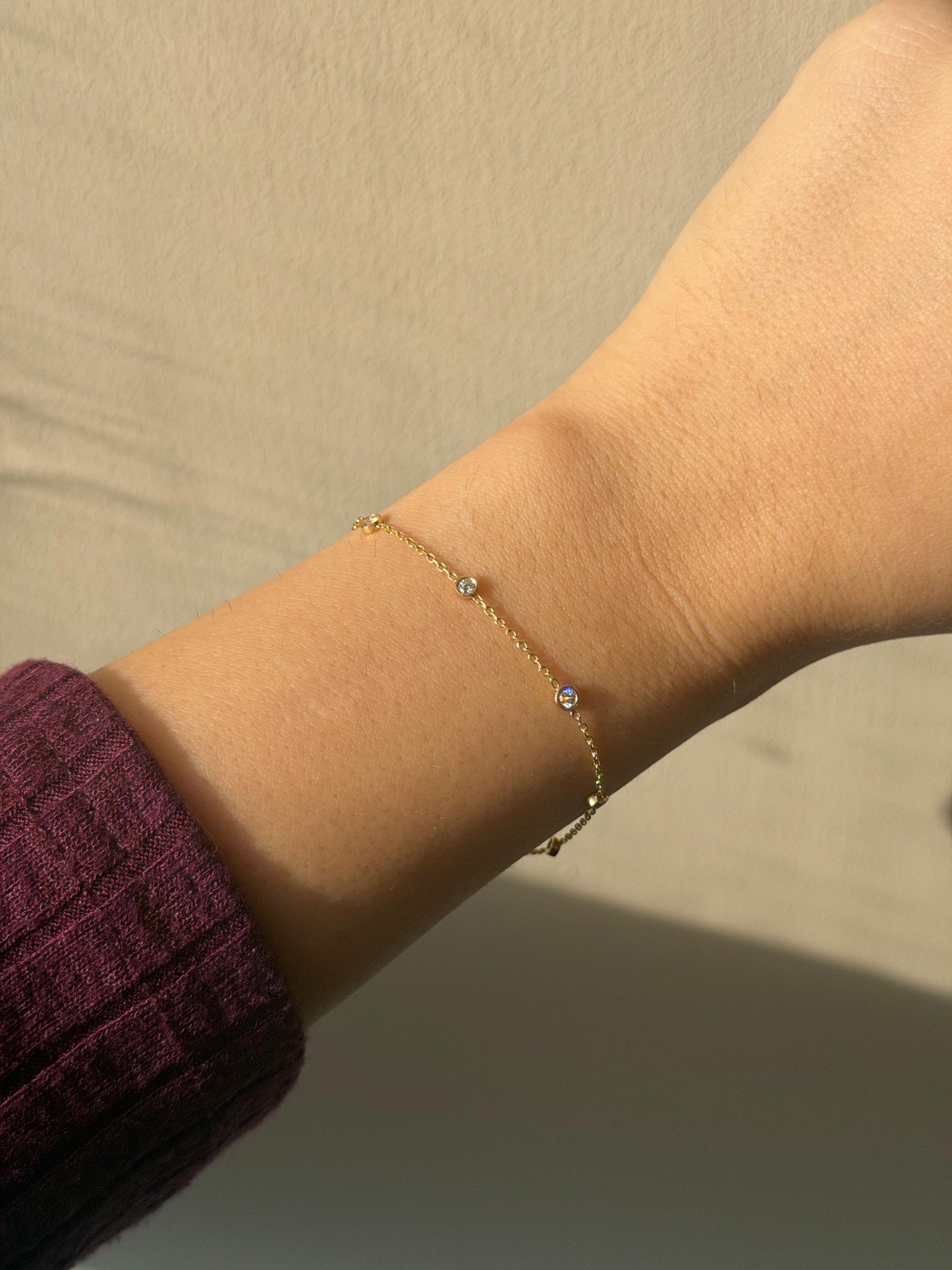 18K Lab Diamond Bracelet | Station Bracelet