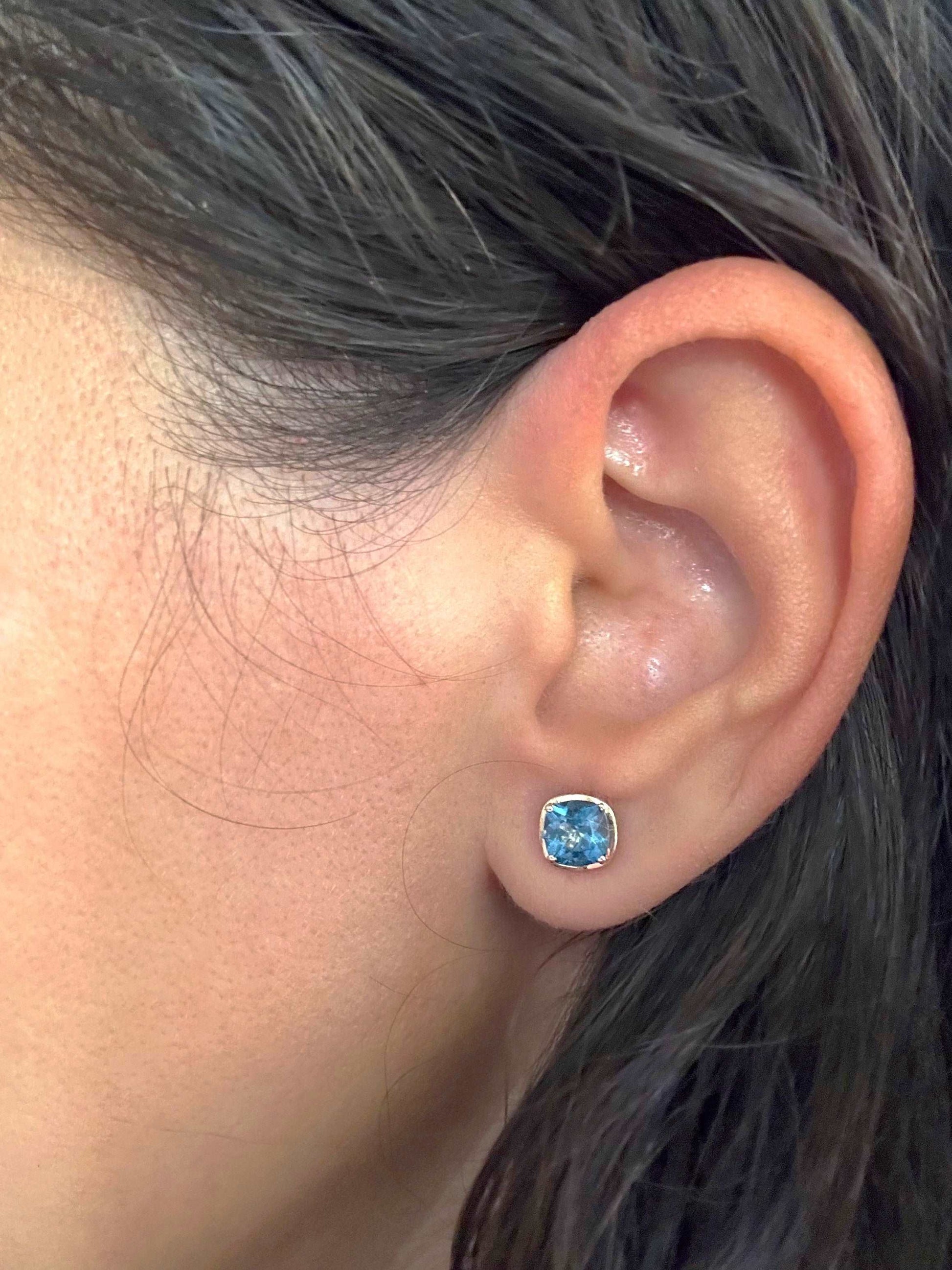 London Blue Topaz Studs 18k gold | Ella Creations Jewelry