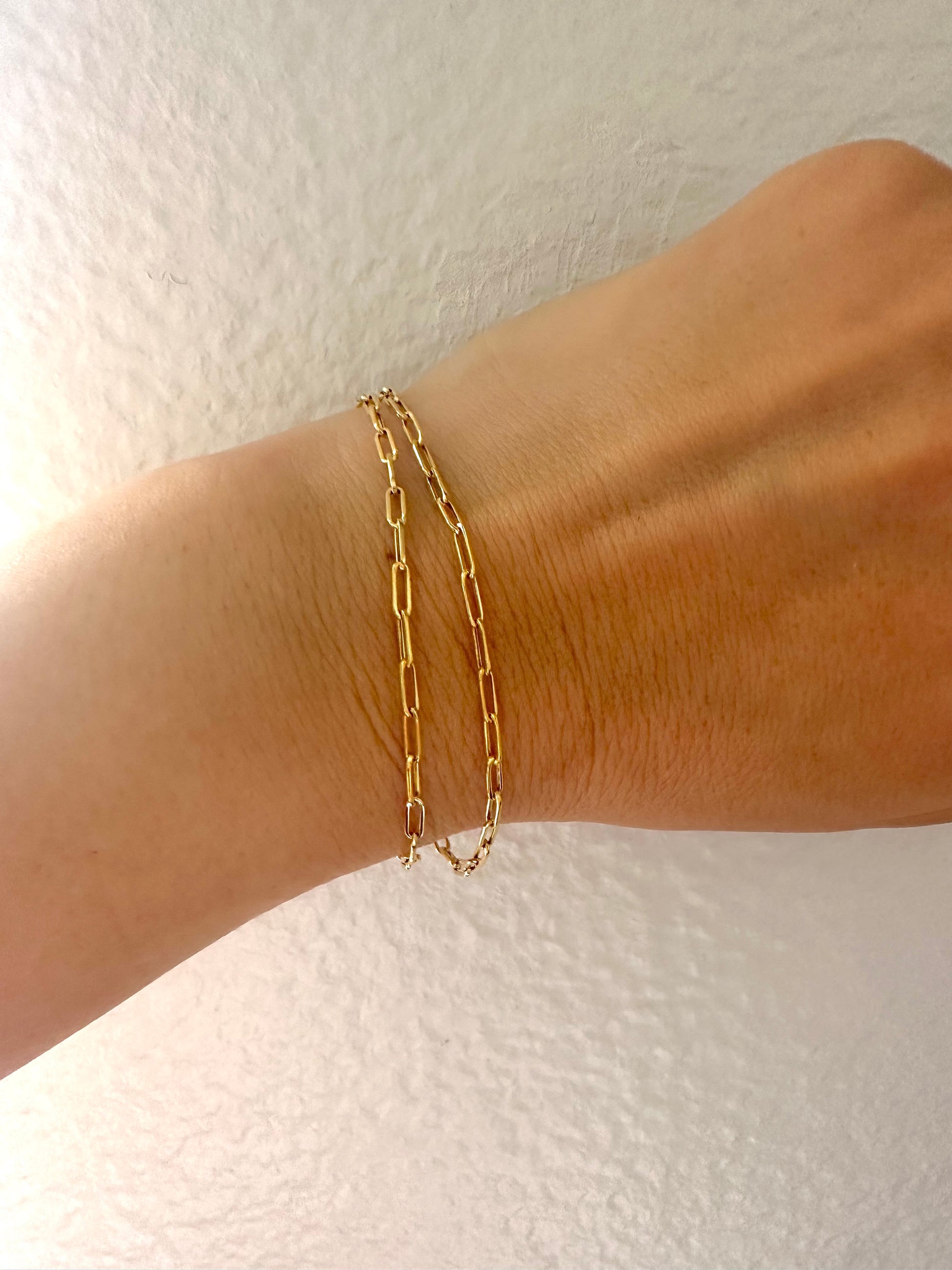 18K paperclip bracelet with Spring Clasp | Ella Creations Jewelry