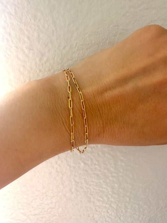 18K paperclip bracelet with Spring Clasp | Ella Creations Jewelry