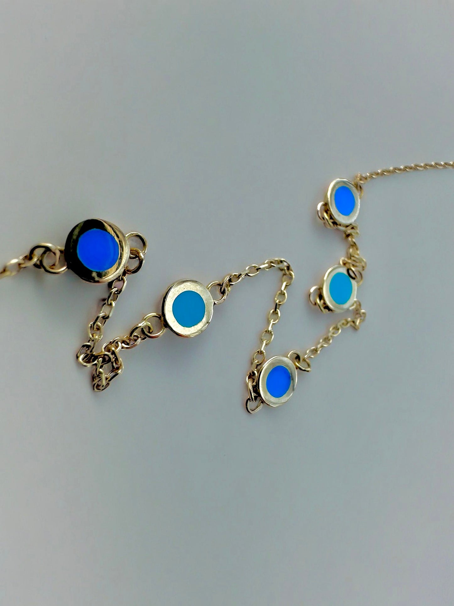 Pulsera de esmalte | Pulsera Círculo | Rosa y Azul 18K