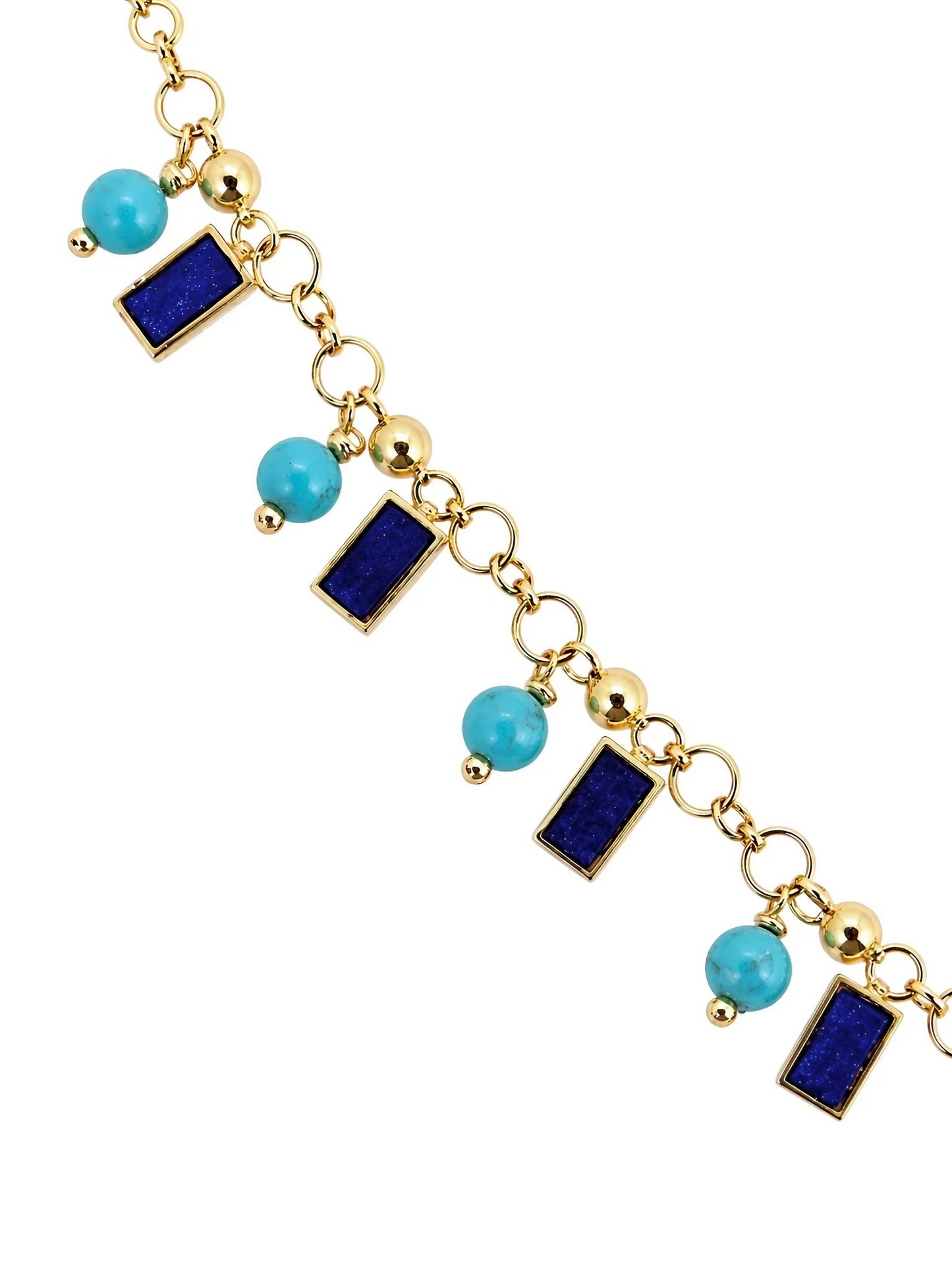 18k Turquoise and Enamel Necklace | Blue Drop Necklace