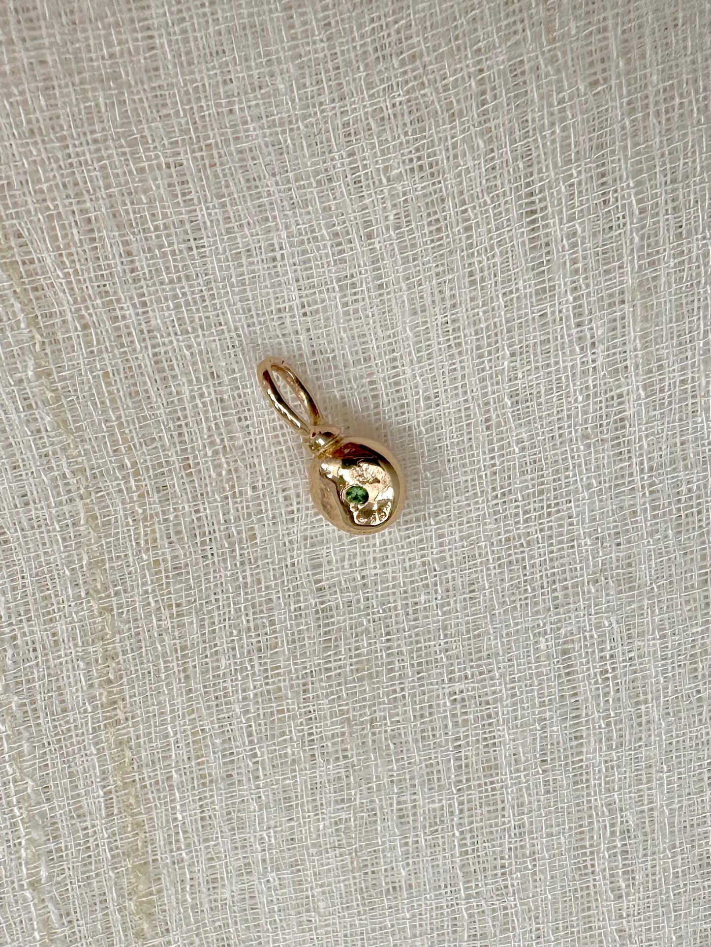 14k Pink Sapphire and Tsavorite Charm