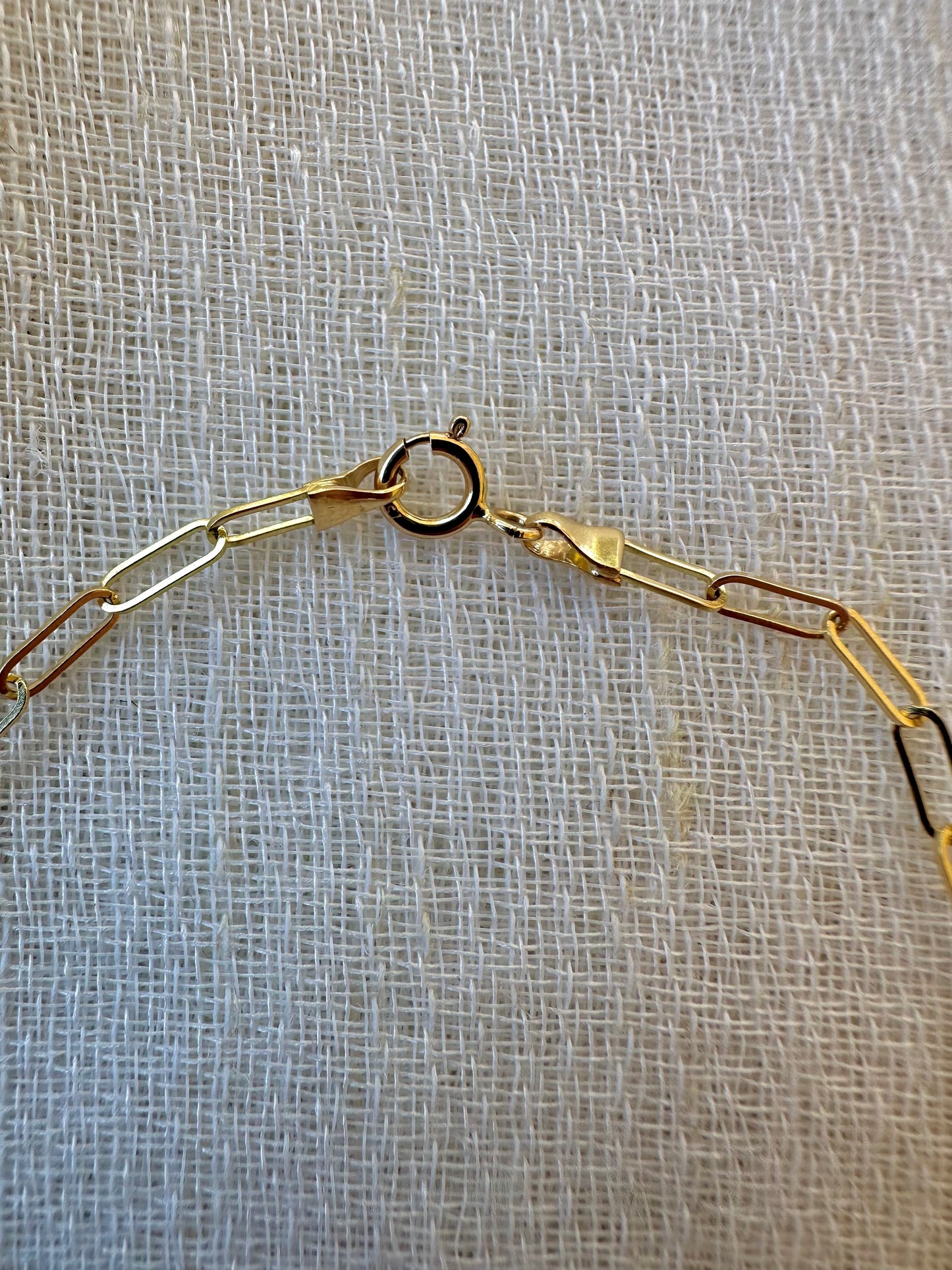 18K dainty Paperclip Bracelet available in 6.5" and 7"