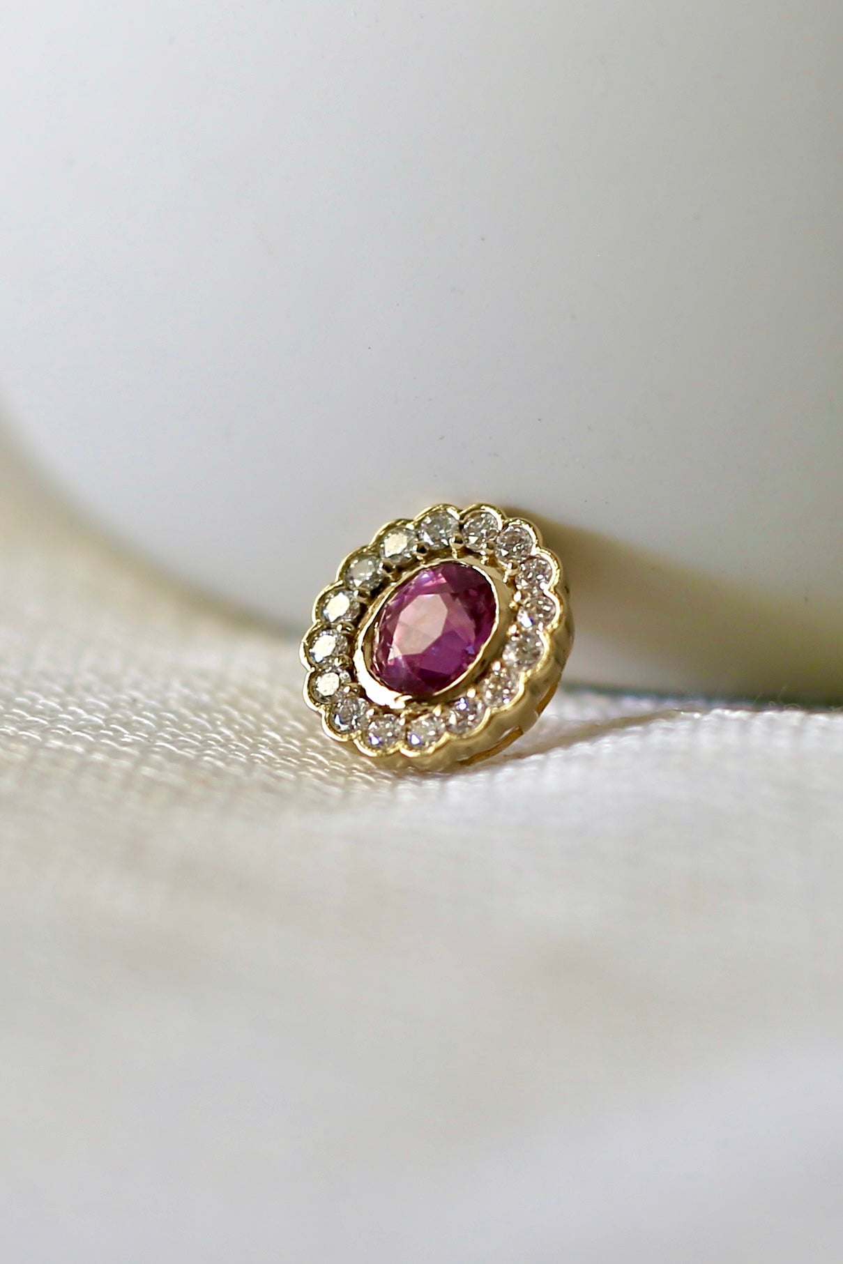 14k Oval Halo Pendant | Peridot, Spinel, Garnet