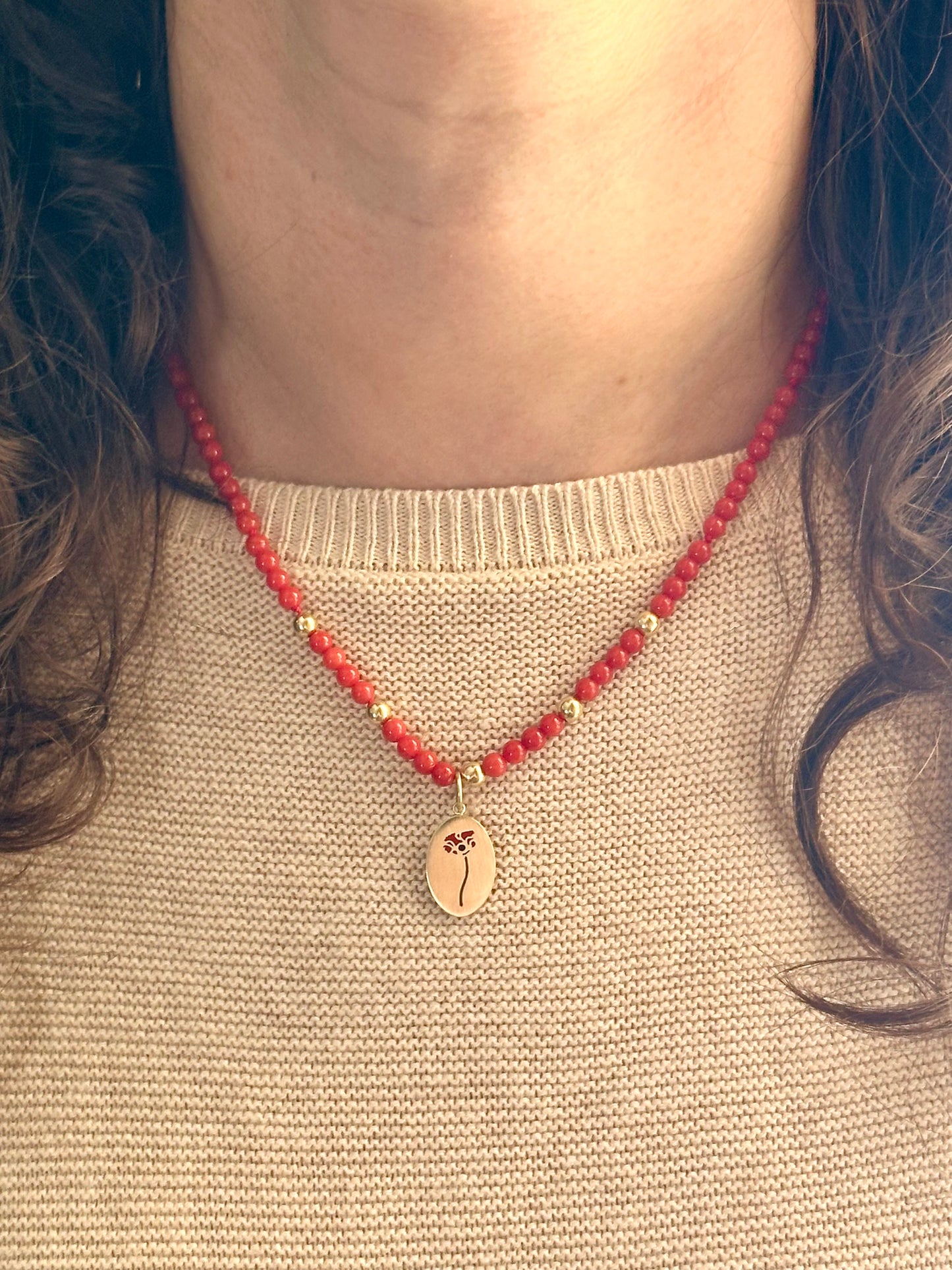 Shakika Charm | Red Poppy Flower Charm