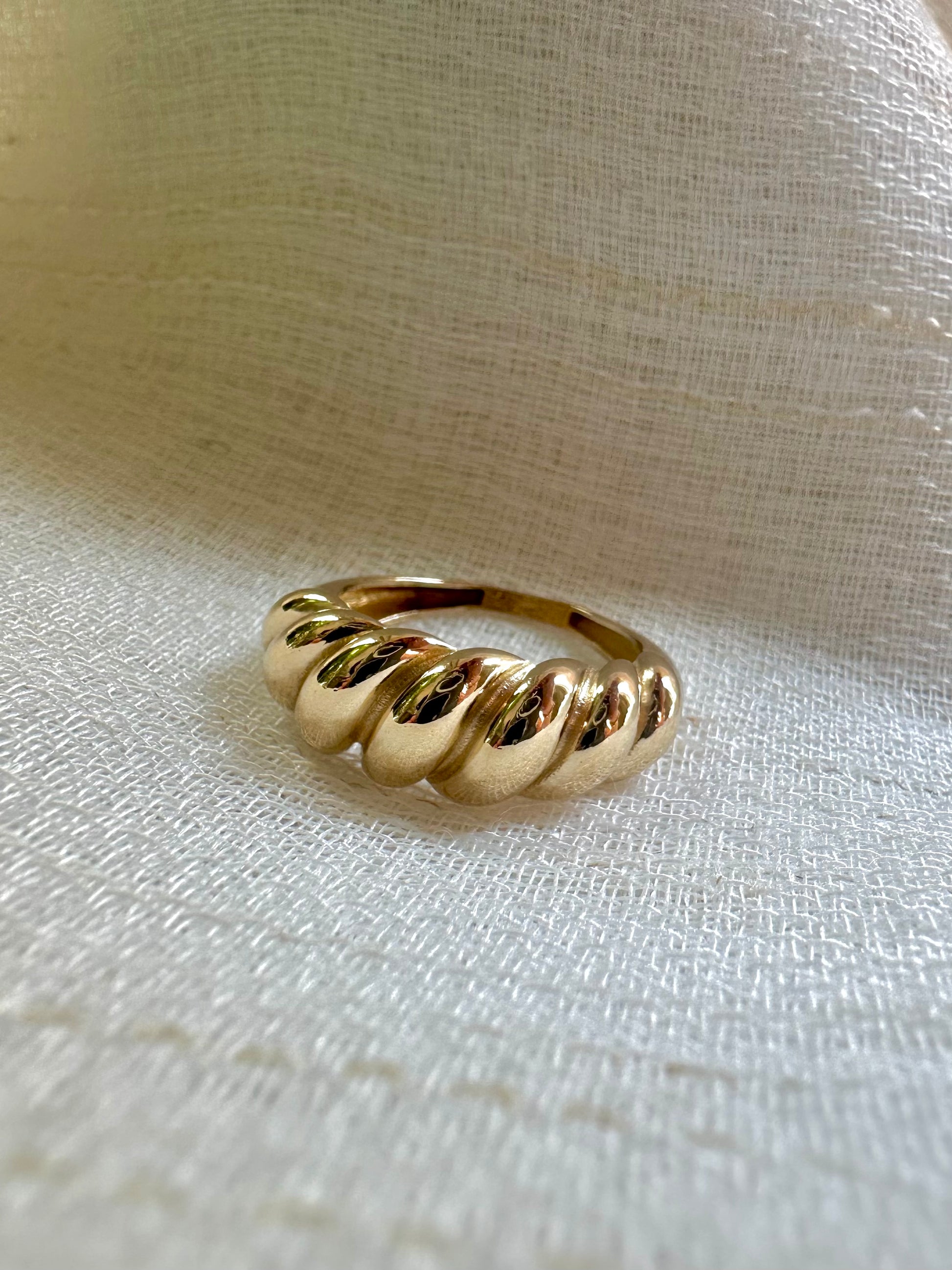  Solid Gold Chunky Croissant Ring, available in 14K or 18k solid gold | Ella Creations Jewelry