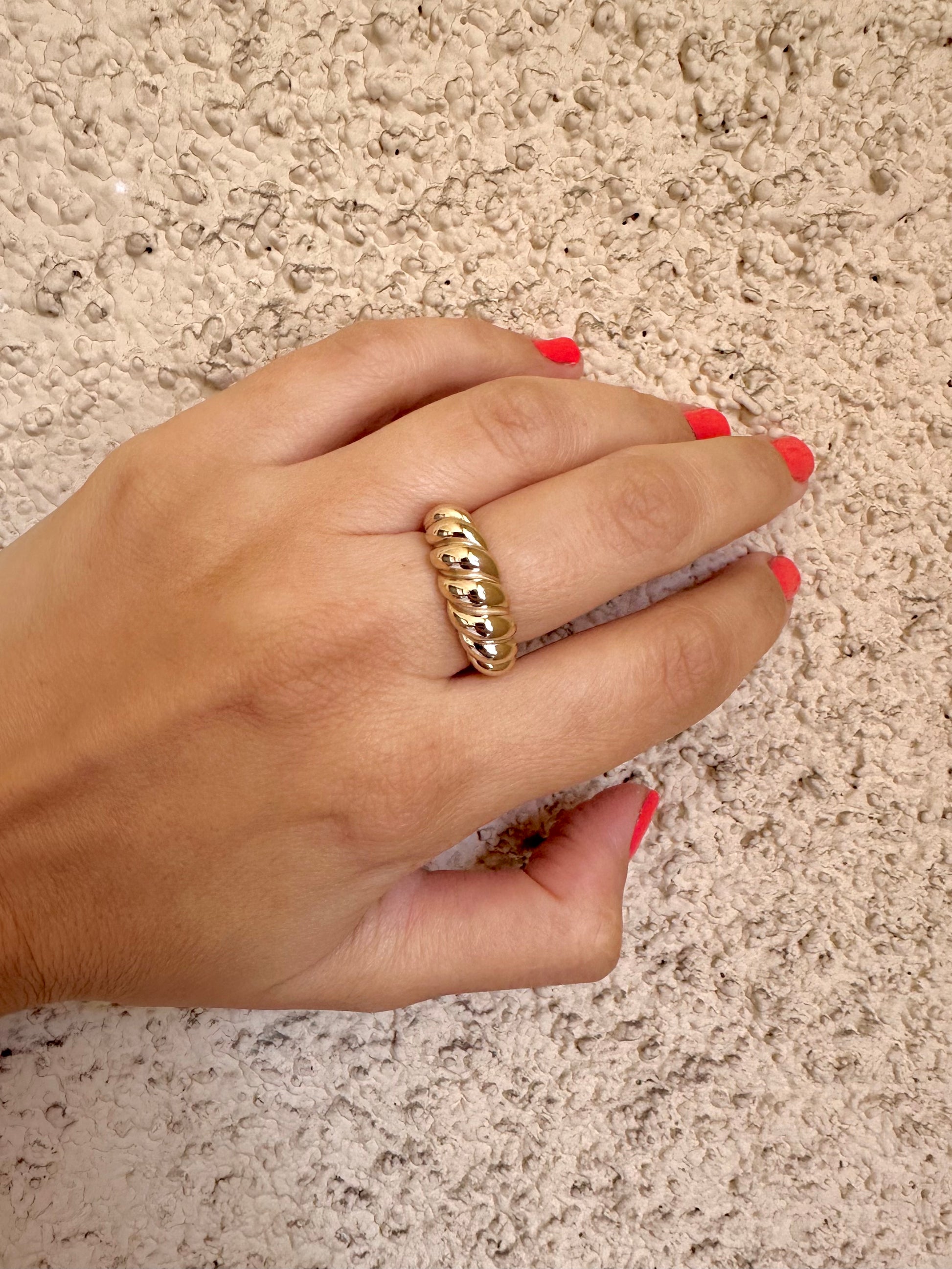  Solid Gold Croissant Ring, available in 14K or 18k solid gold | Ella Creations Jewelry