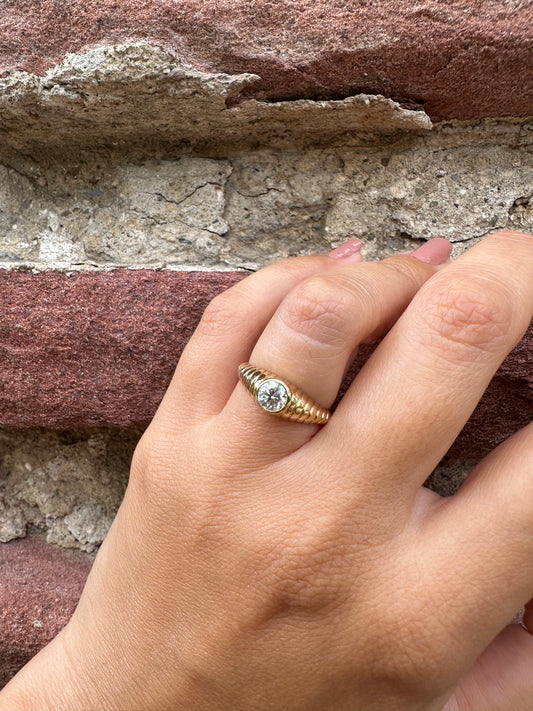 Mina Moissanite 18k gold ring | Ella Creations Jewelry